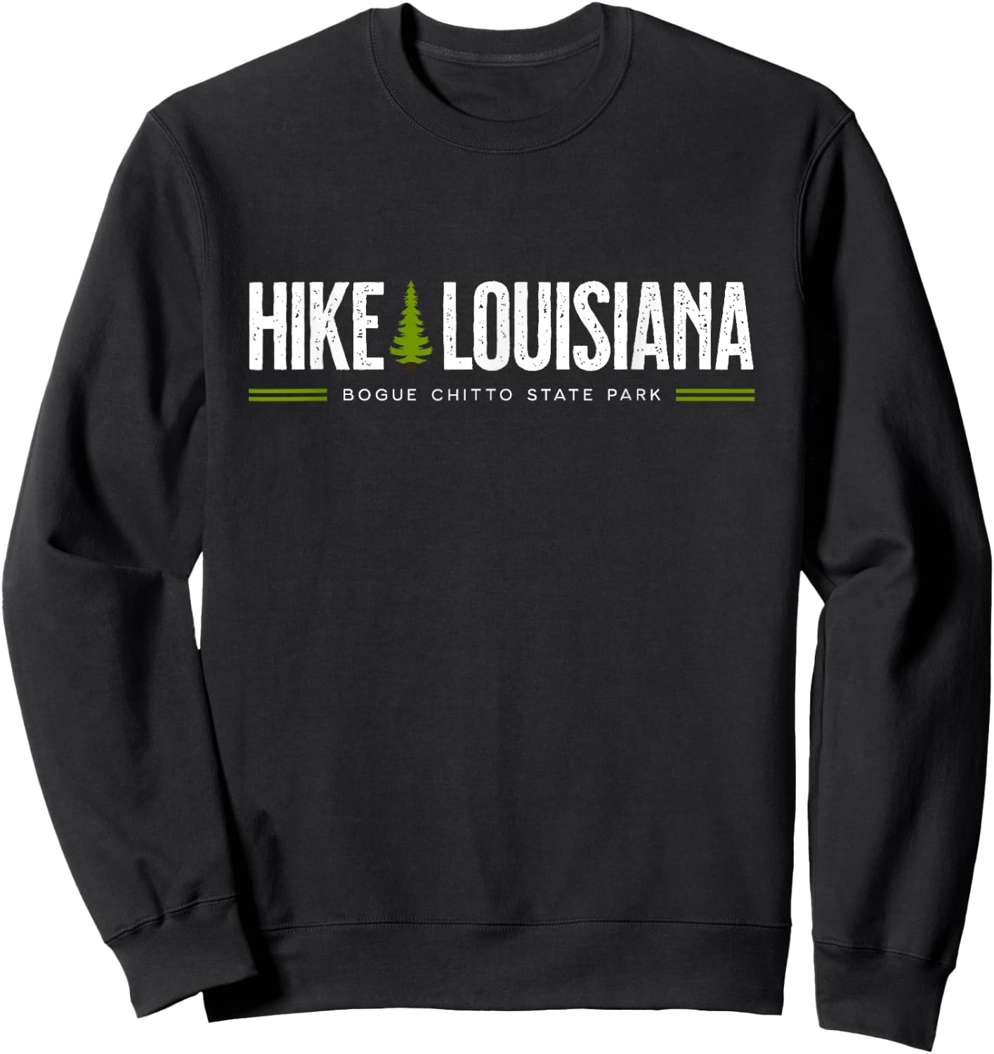 Louisiana LA Bogue Chitto State Park Hike Tree Retro Graphic Sweatshirt - Sweatshirt | Black