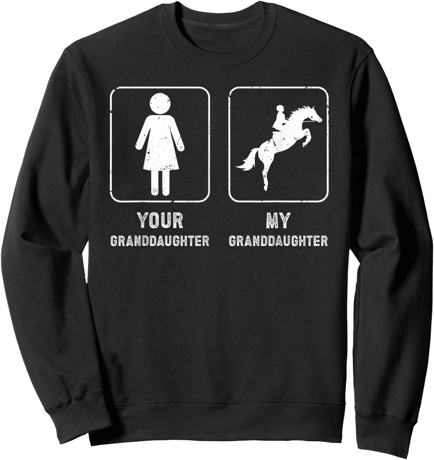 My Granddaughter Horse Show Grandpa Equestrian Grandfather Sweatshirt - Sweatshirt | Black