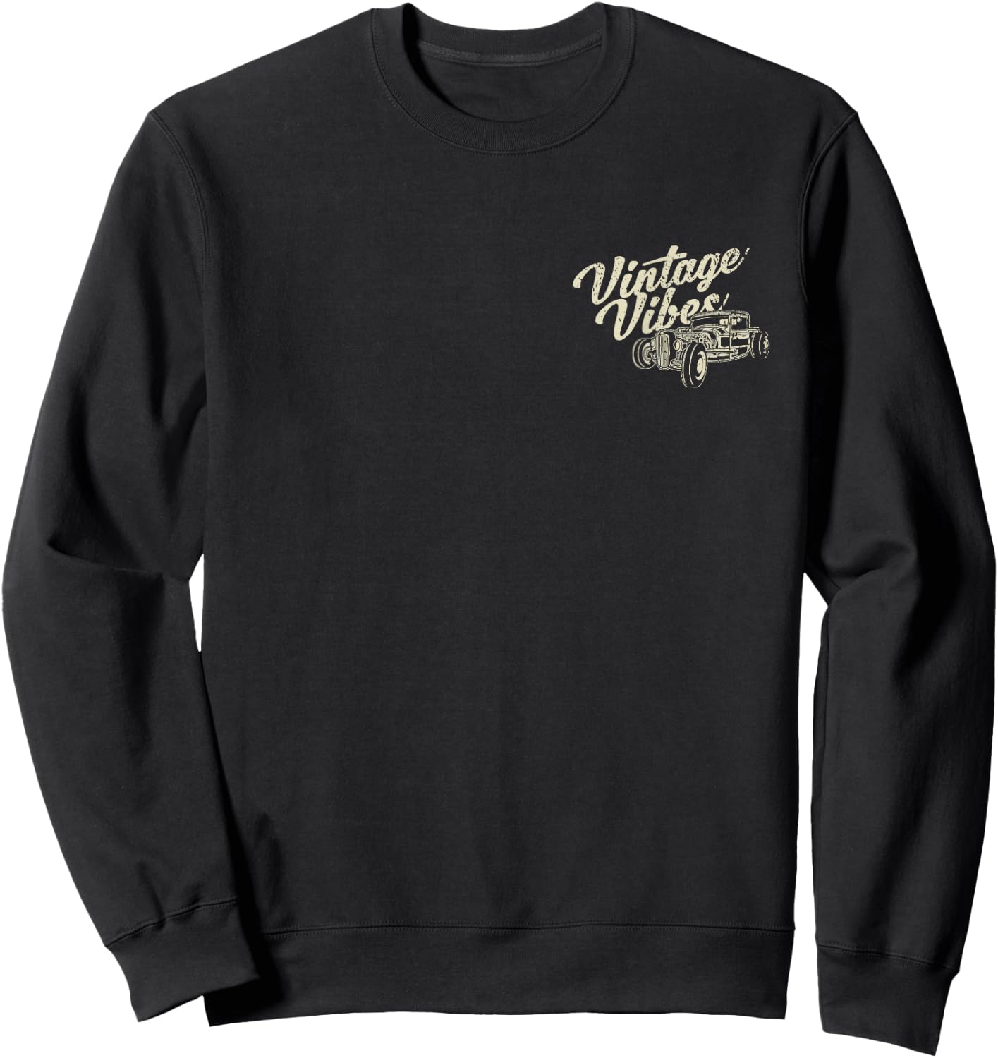 Vintage Vibes Main Street USA Hotrod Motorcycle Design Sweatshirt - Sweatshirt | Black