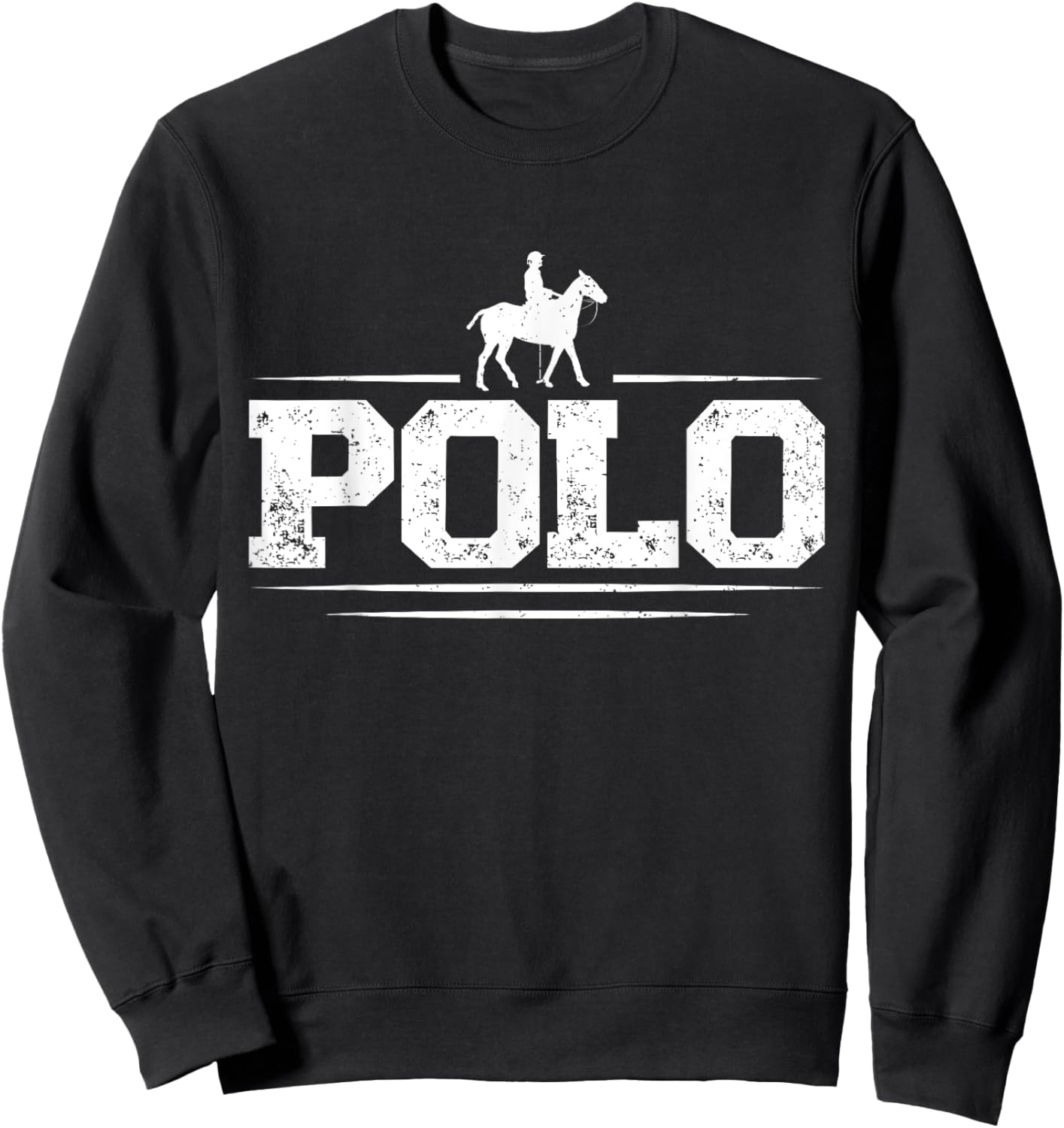 Polo Players Horseback Riding Horse Equestrian Sports Sweatshirt - Sweatshirt | Black