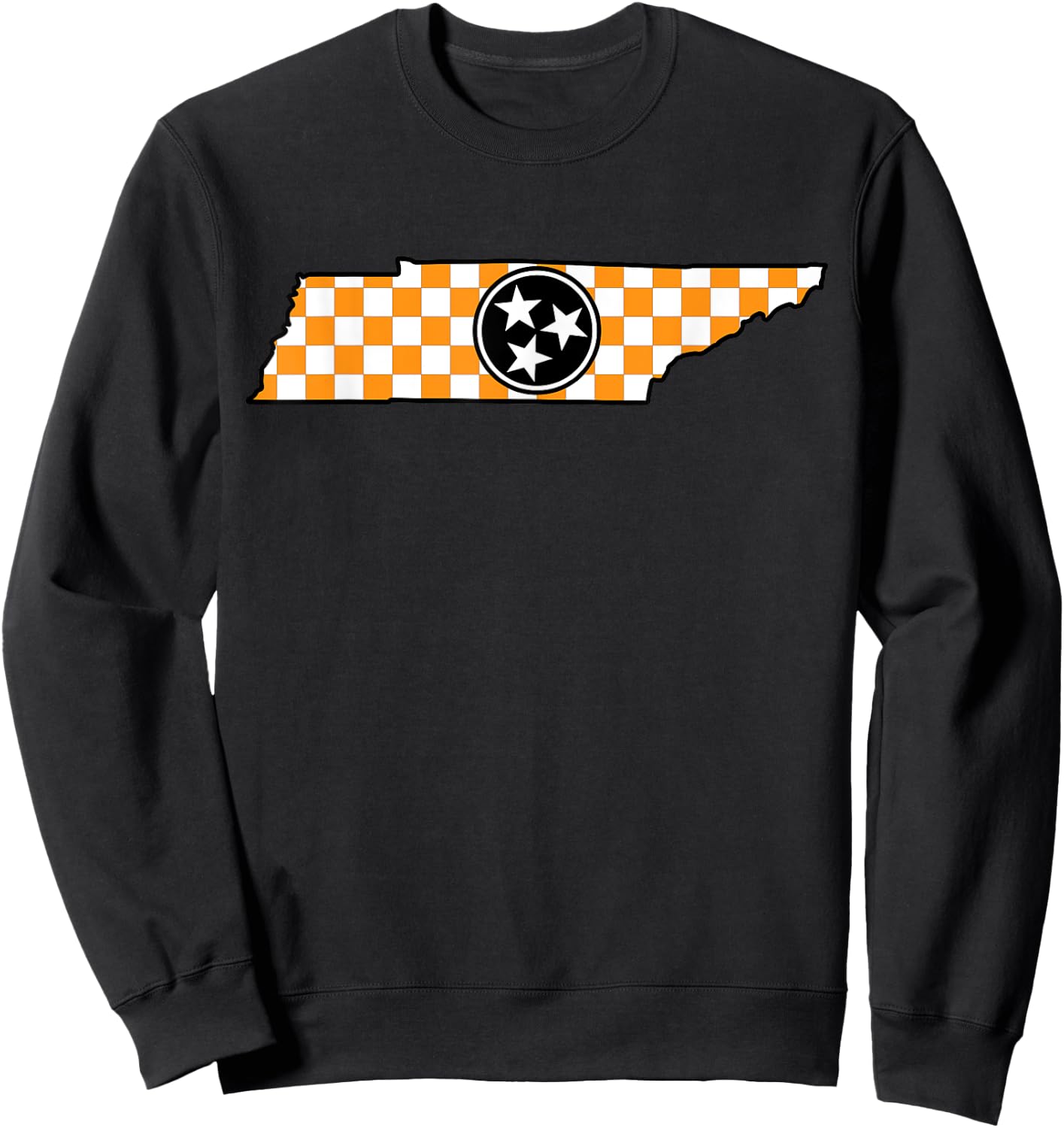 Volunteer State Orange/White Checkerboard Tri-Star Tennessee Sweatshirt - Sweatshirt | Black