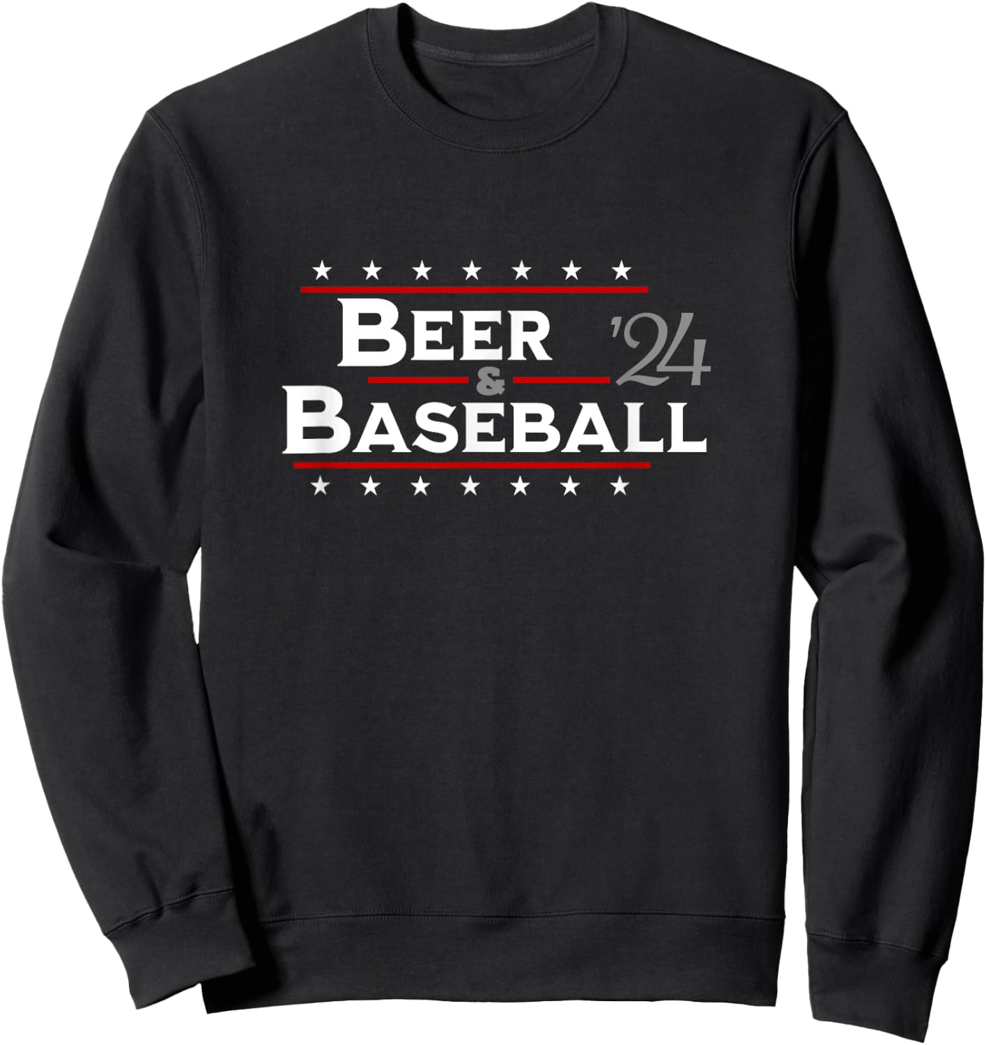 Beer and Baseball Men Women Funny Political 2024 Election Sweatshirt - Sweatshirt | Black