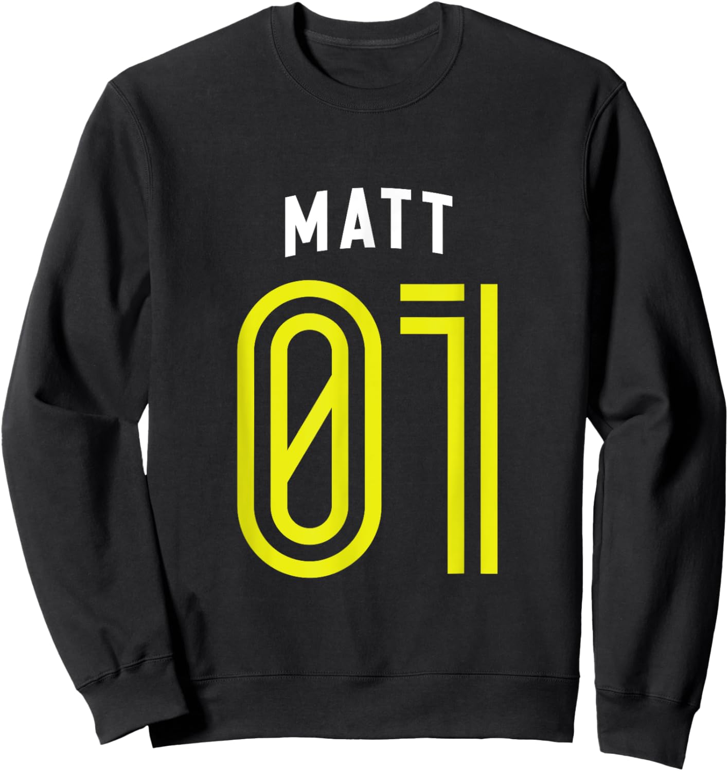 MATT 01 - Number One Team Sports Fan Varsity Style Sweatshirt - Sweatshirt | Black