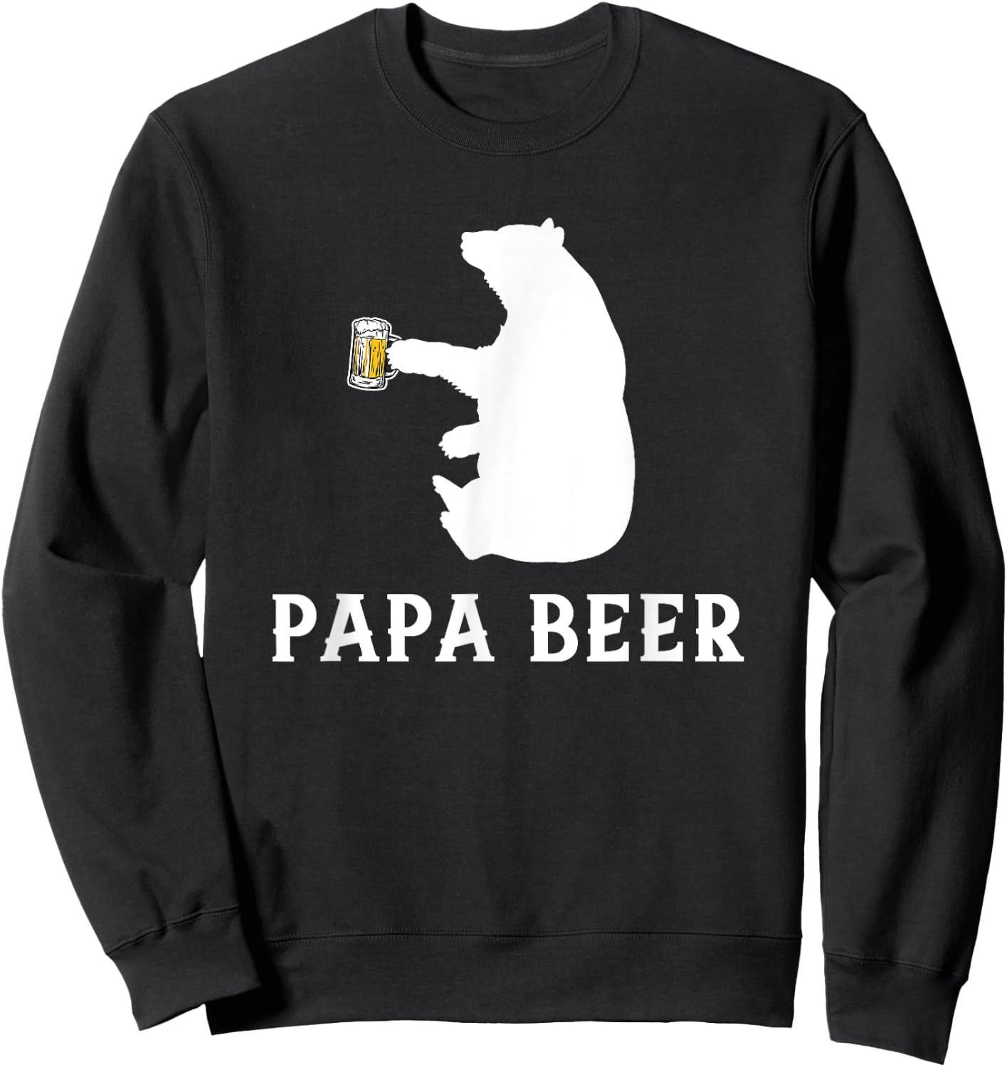 Papa Beer Shirt, Papa Bear Father's Day Gift Sweatshirt - Sweatshirt | Black