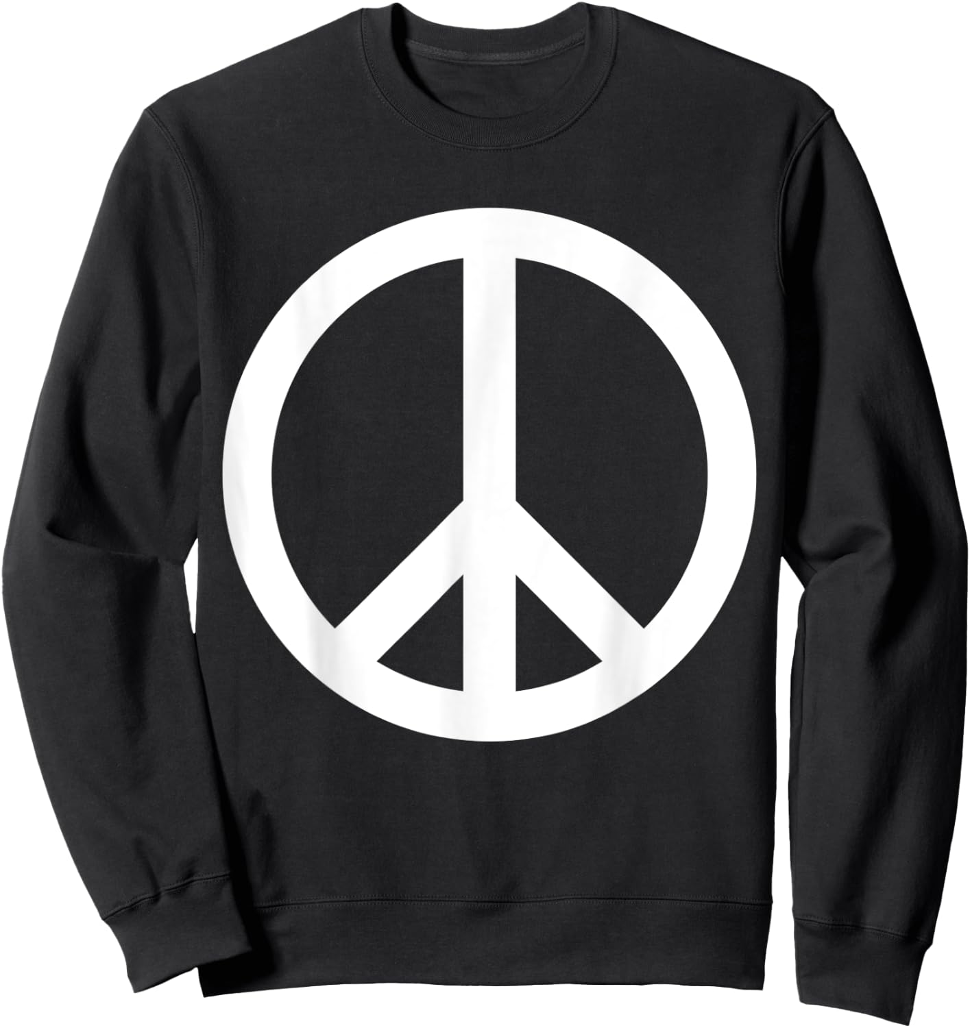 White Peace Sign Sweatshirt - Sweatshirt | Black