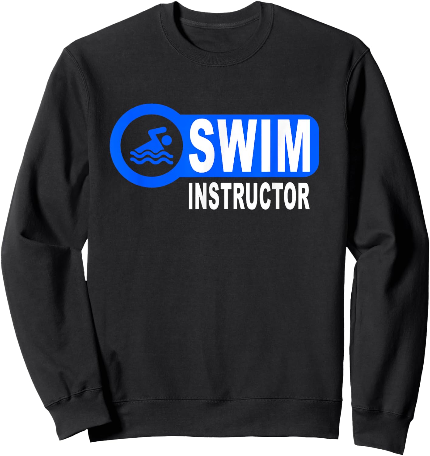 Swim Instructor Swimming Teacher Swimmer in Pool Graphic Art Sweatshirt - Sweatshirt | Black