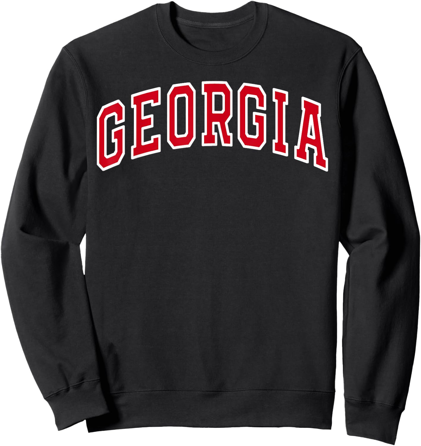 Georgia GA Vintage Sports Design Red Text Design Men Gifts Sweatshirt - Sweatshirt | Black