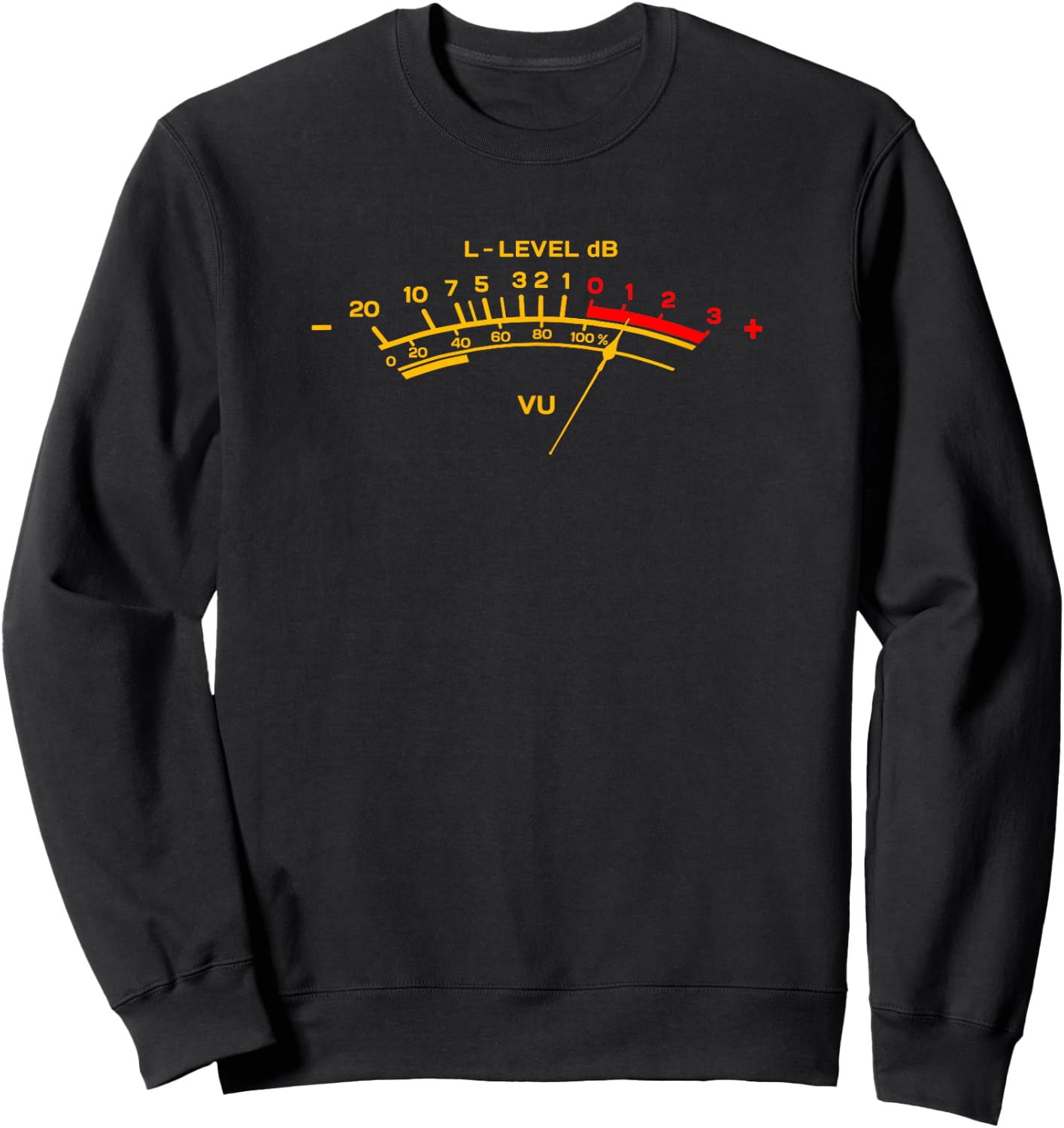 Retro VU Meter Vintage Hi-Fi Audio Stereo Music Sound Sweatshirt - Sweatshirt | Black