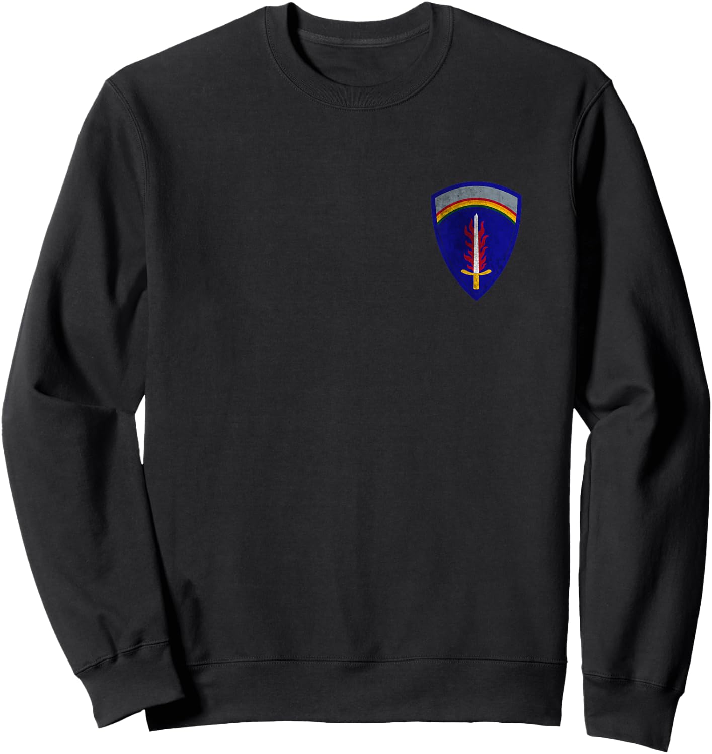USAREUR Patch Europe Military Logo Veteran Papa Christmas Sweatshirt - Sweatshirt | Black