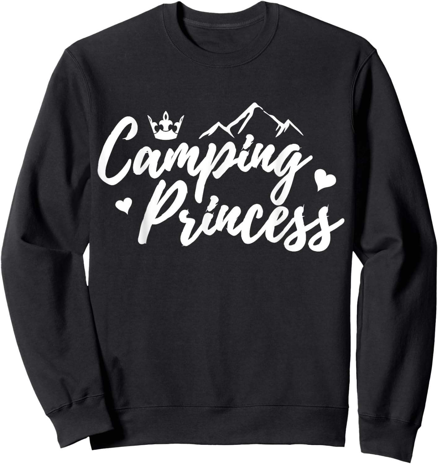 Camping Princess Camper Queen Crown Sweatshirt - Sweatshirt | Black
