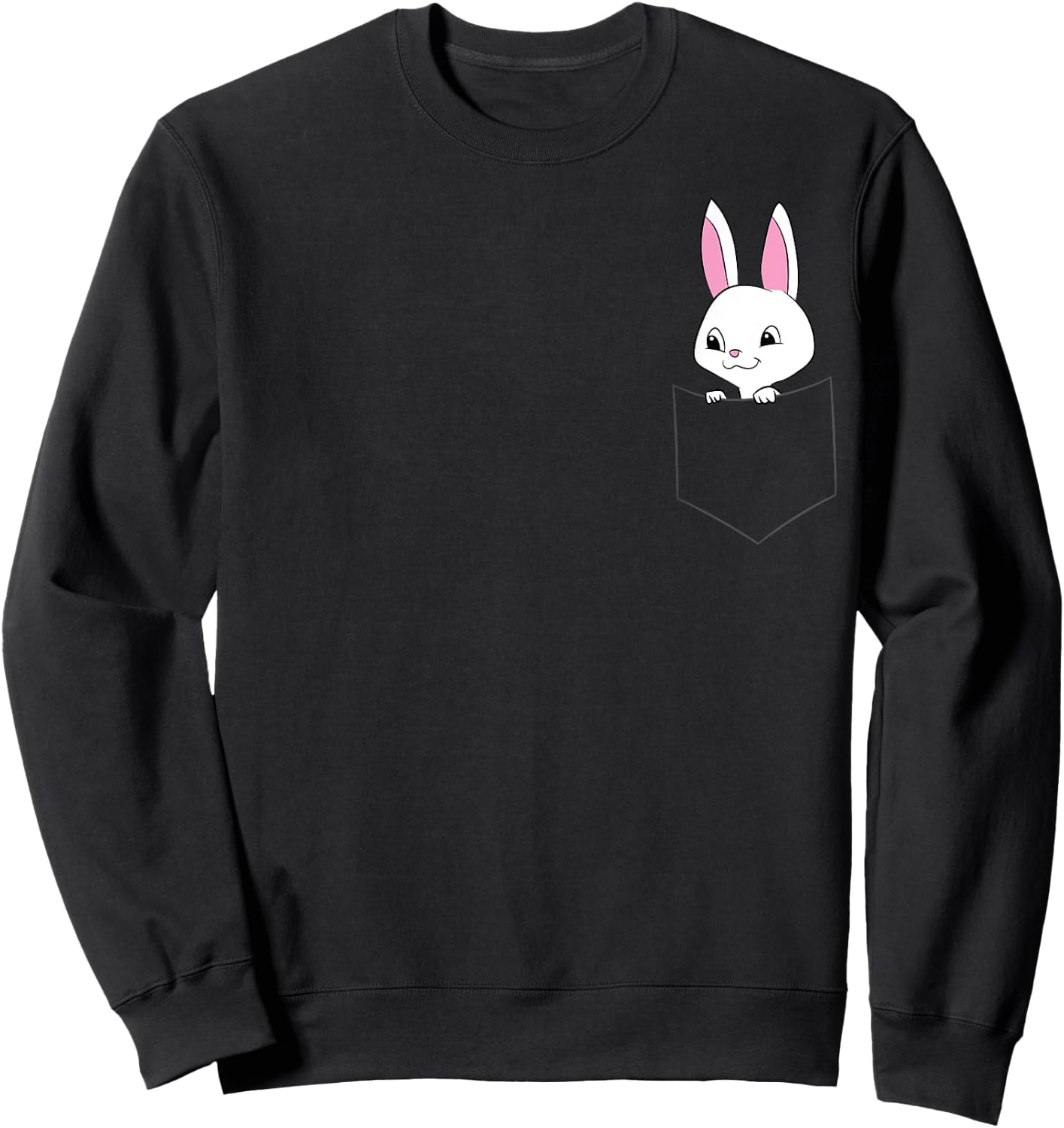 Cute Rabbit In A Pocket Funny Pocket Pet Bunny Sweatshirt - Sweatshirt | Black