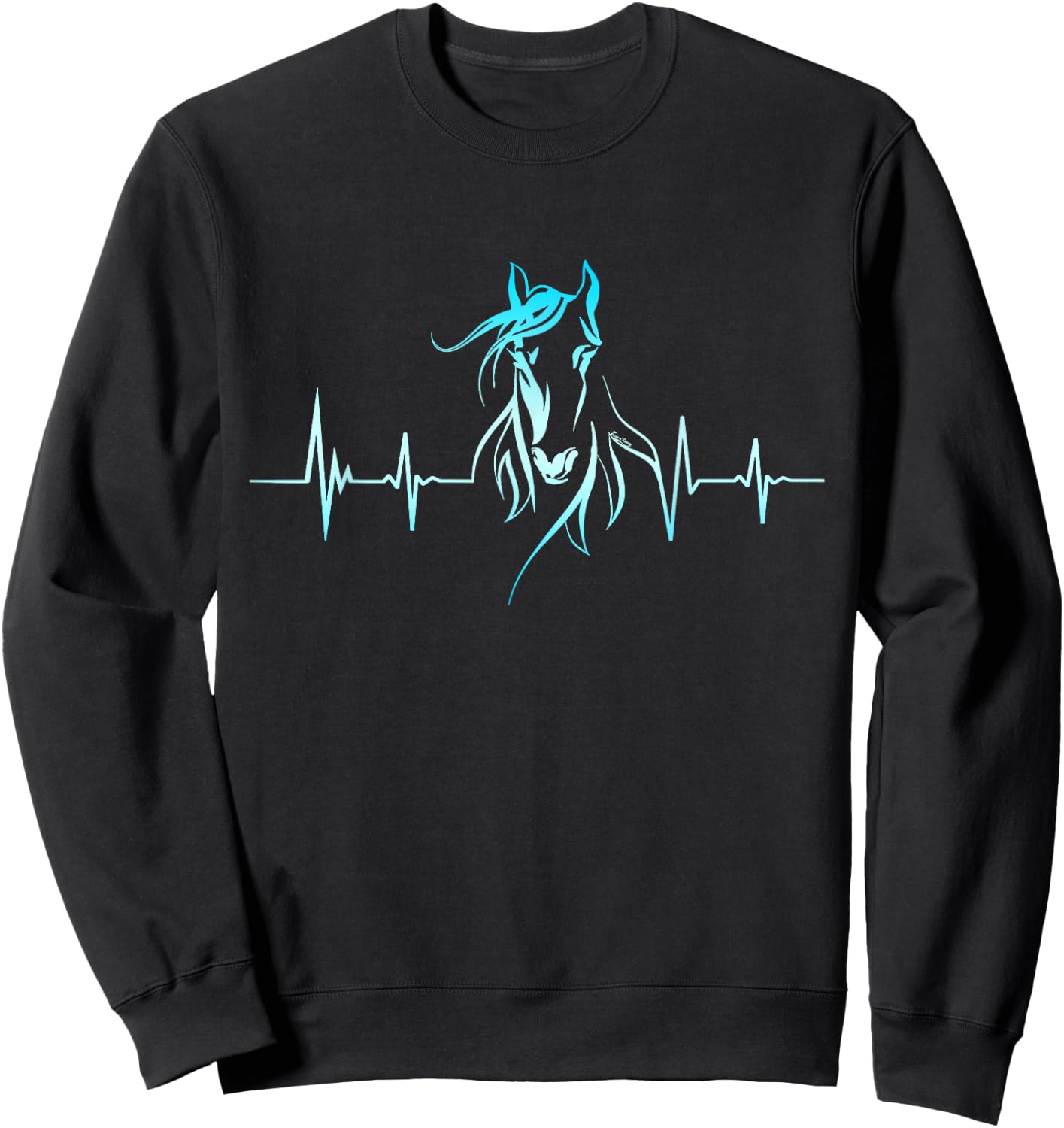 Horse Heartbeat Horse Lover Gifts Women Men Girls Teens Sweatshirt - Sweatshirt | Black