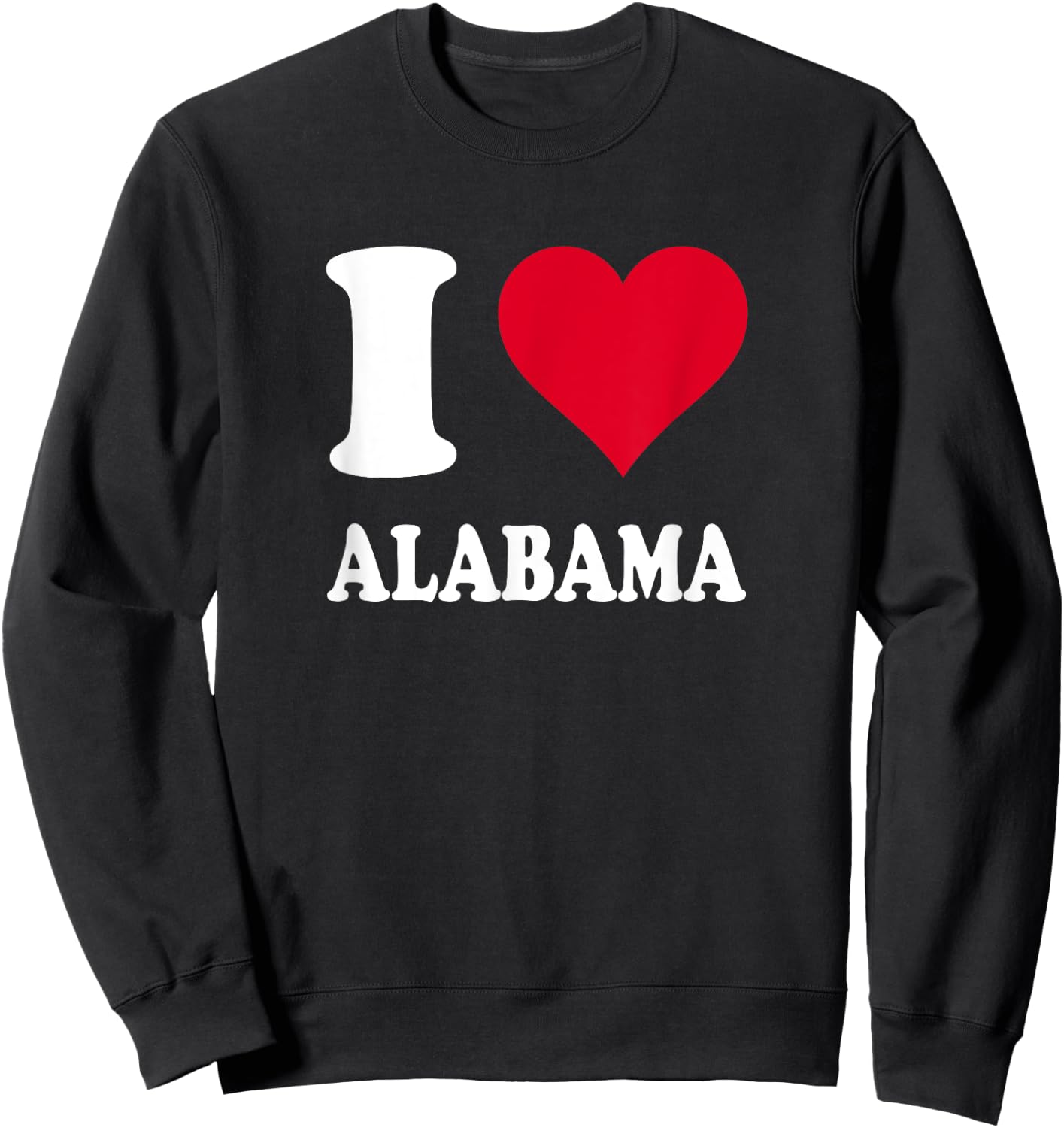 Red Heart I Love Alabama Sweatshirt - Sweatshirt | Black