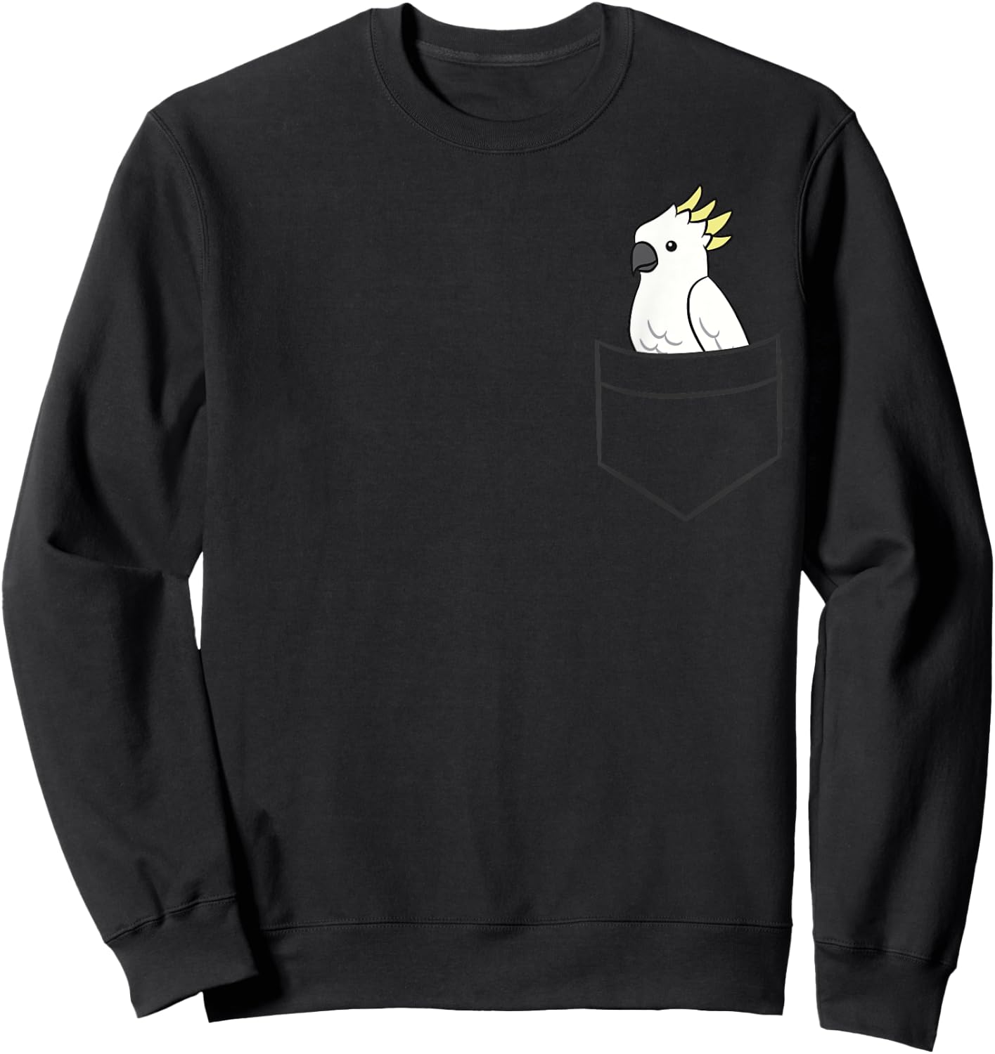 Cockatoo In The Pocket Cute Pocket Cockatoo Parrot Sweatshirt - Sweatshirt | Black