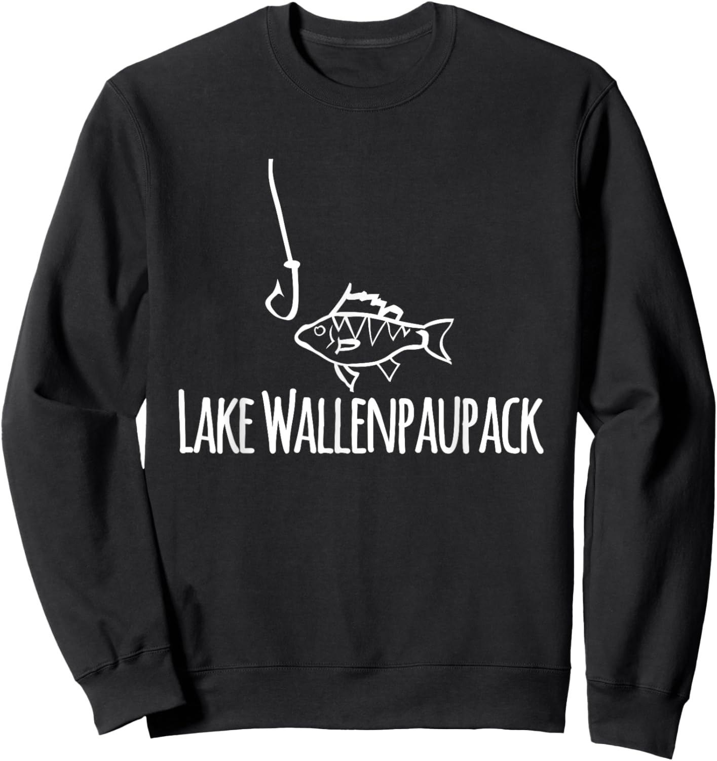 Lake Wallenpaupack Silly Cute Fish Fishing Hook Boating Sweatshirt - Sweatshirt | Black