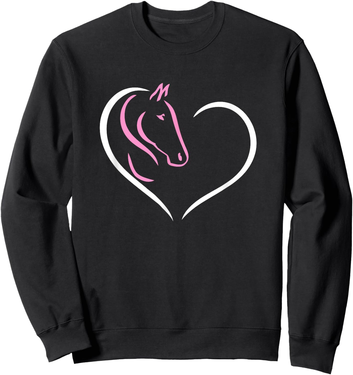 Horse Heart Cute Horseback Riding Equine Equestrian Lover , Small, Black Sweatshirt - Sweatshirt | Black