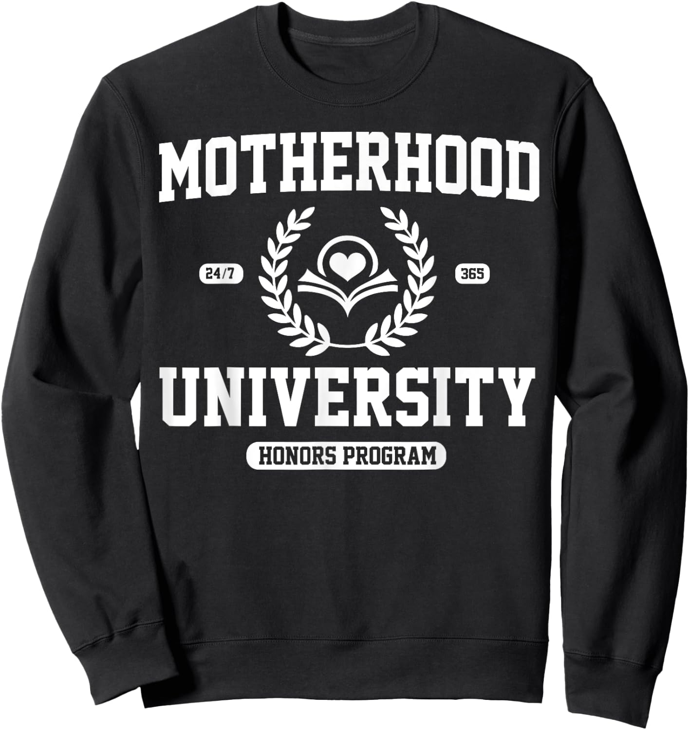 Funny Mom University Daughter Bonus Expecting Motherhood Sweatshirt - Sweatshirt | Black
