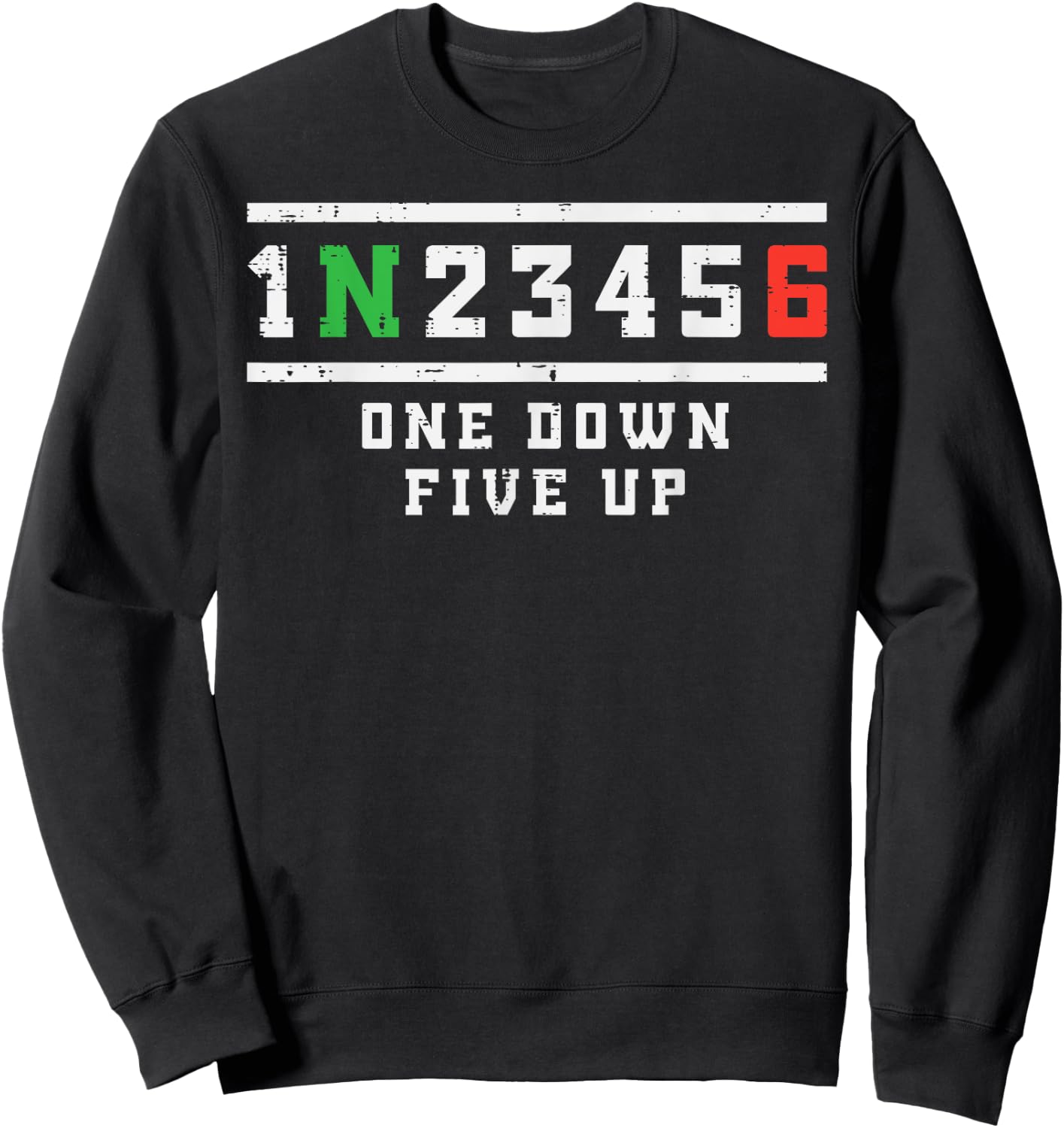 Motorcycle Gear Shift One Down Five Up Biker Men Women Kids Sweatshirt - Sweatshirt | Black