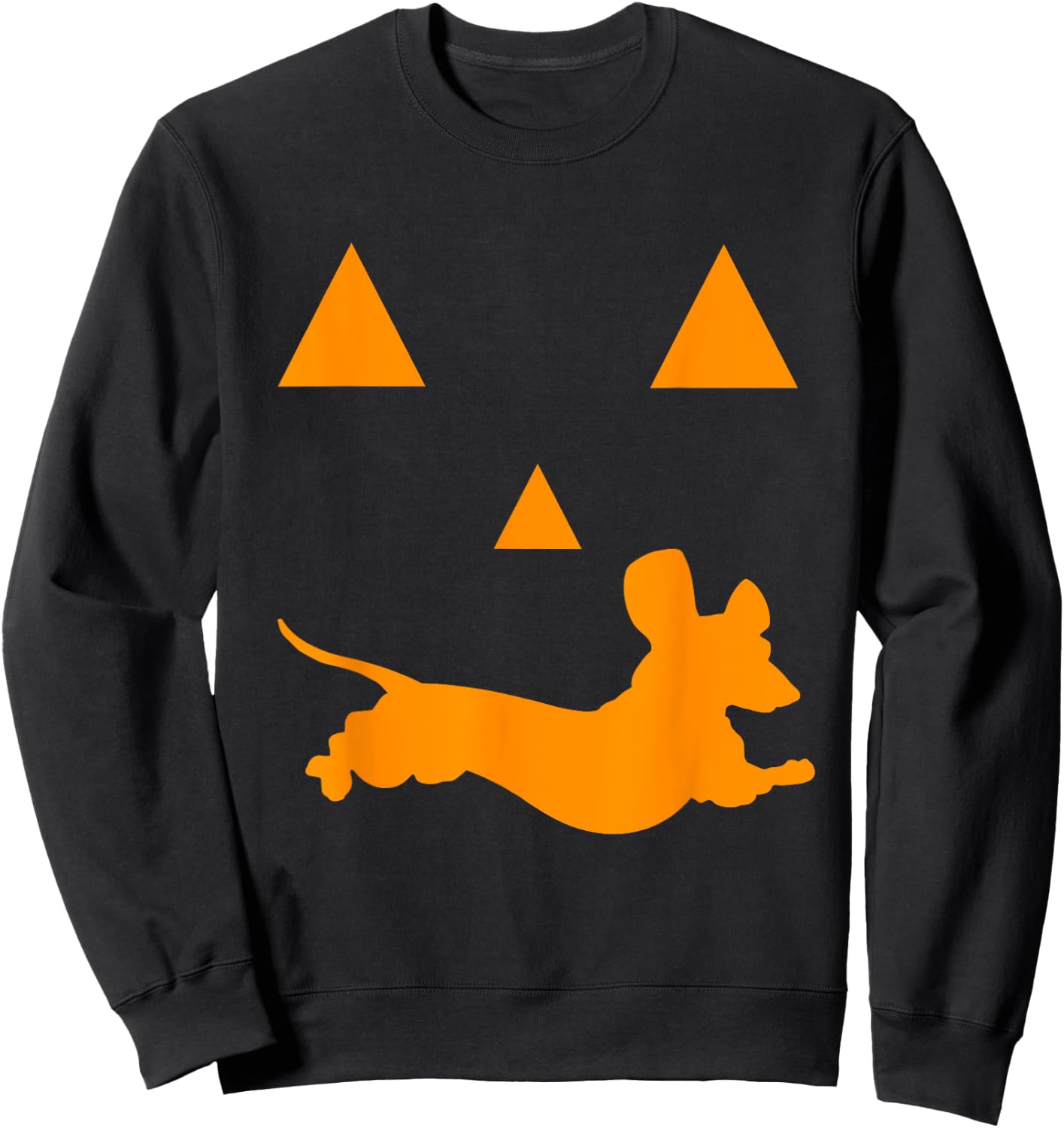 Halloween Pumpkin Dachshund Jack-o-lantern Costume Sweatshirt - Sweatshirt | Black