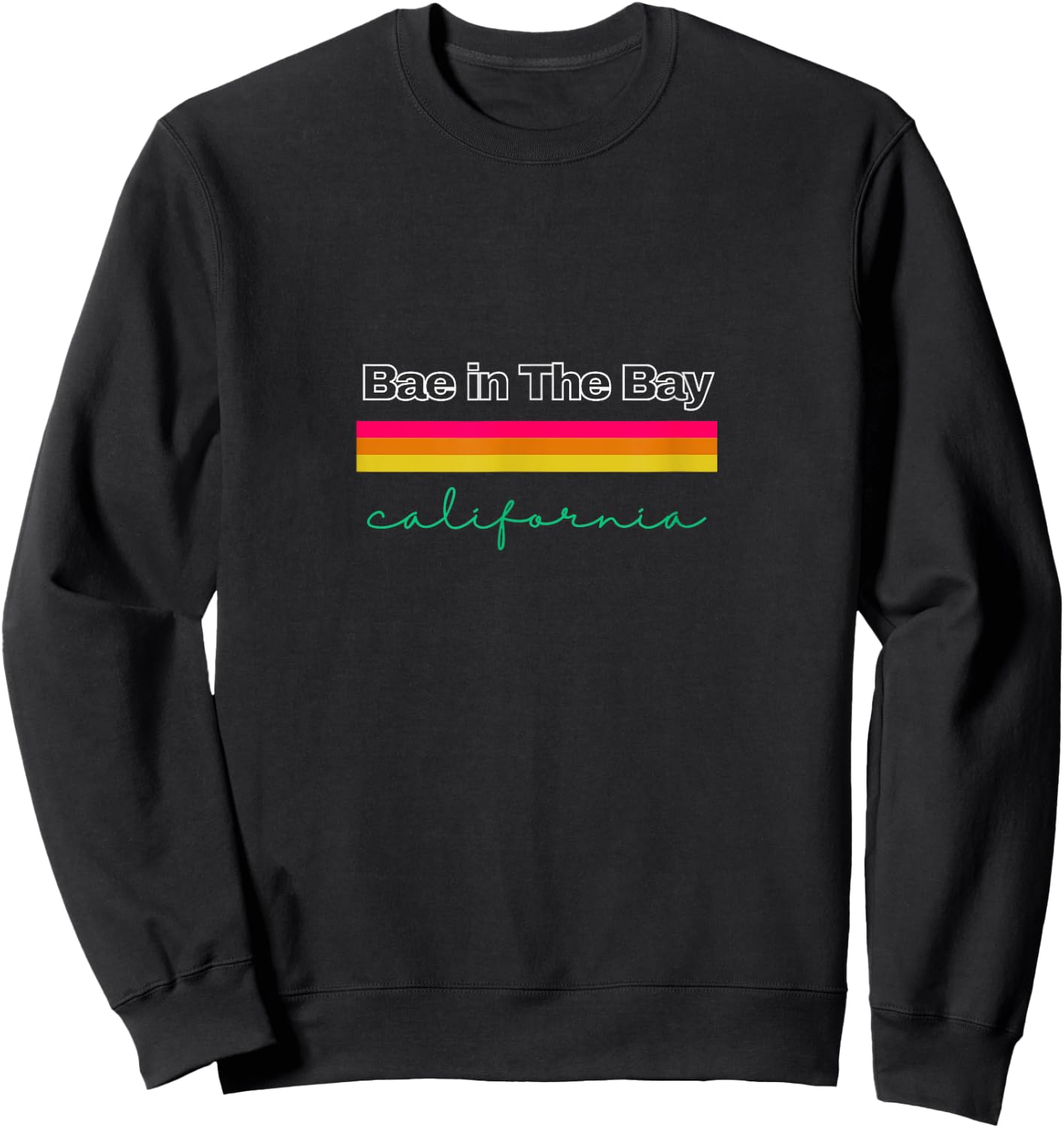Vintage themed Bae In The Bay Design Sweatshirt - Sweatshirt | Black