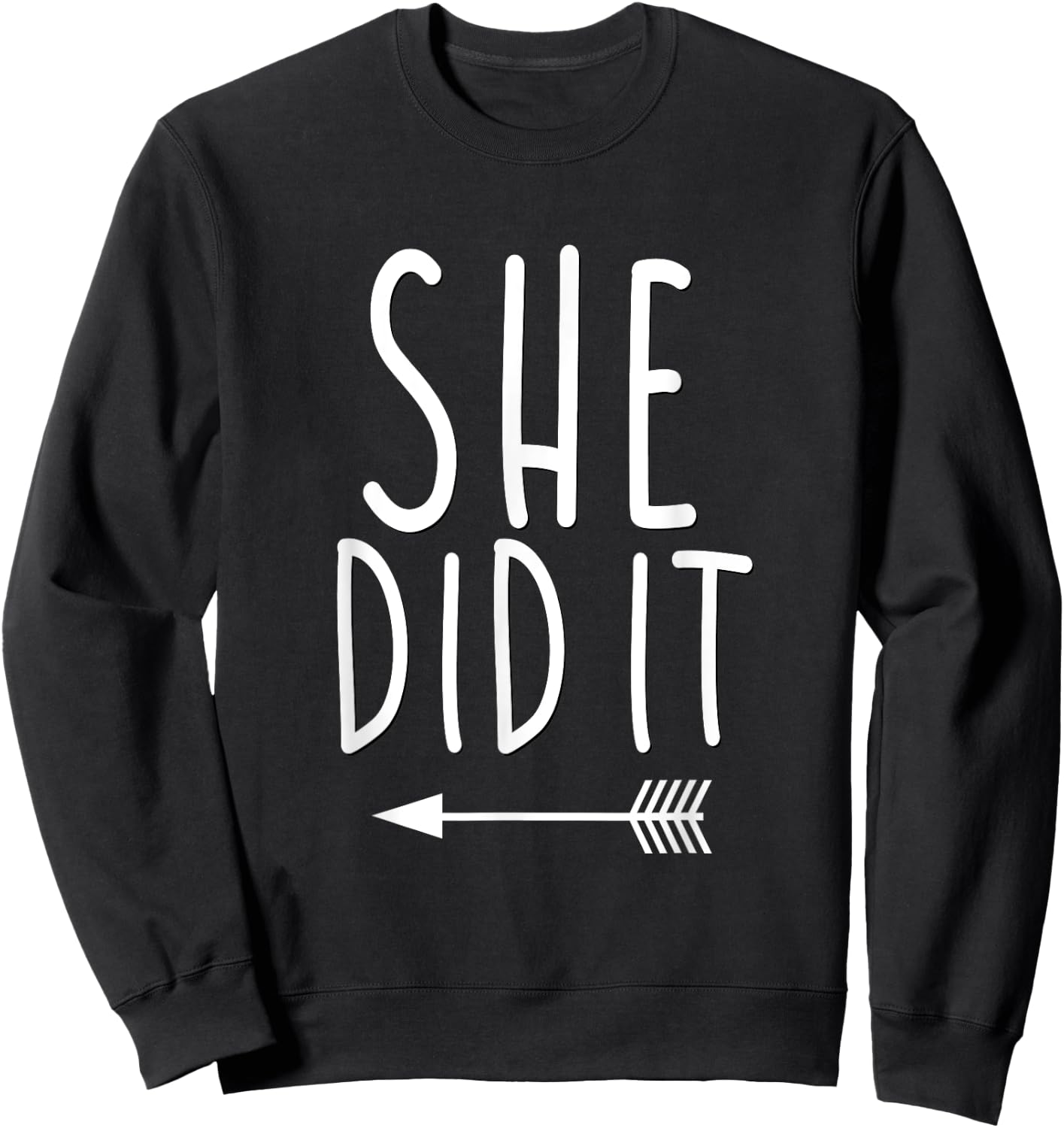 Funny She Did It Shirt Brother Sister Kids Matching Family Sweatshirt - Sweatshirt | Black