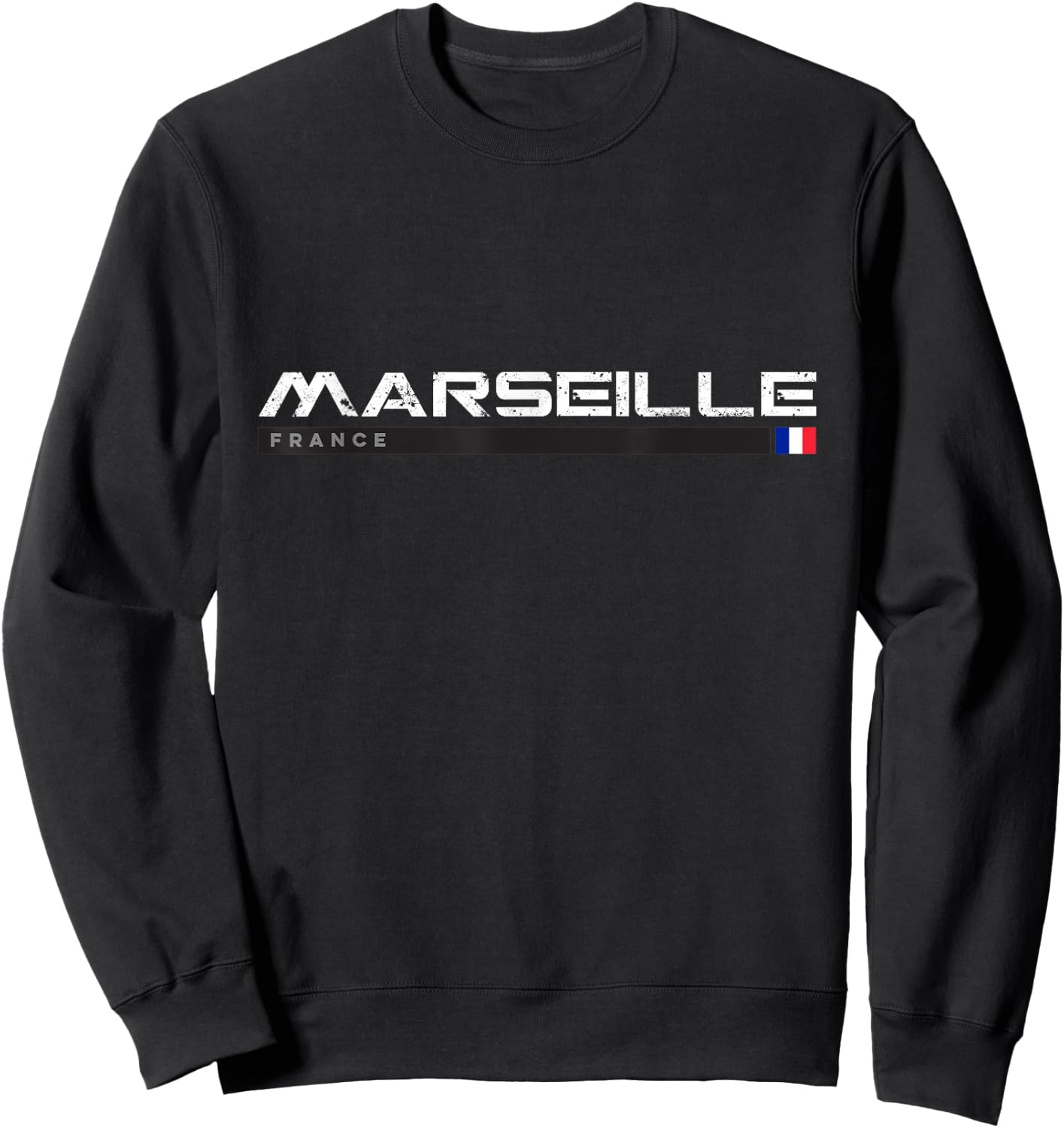 Marseille France Vintage Retro Sweatshirt - Sweatshirt | Black