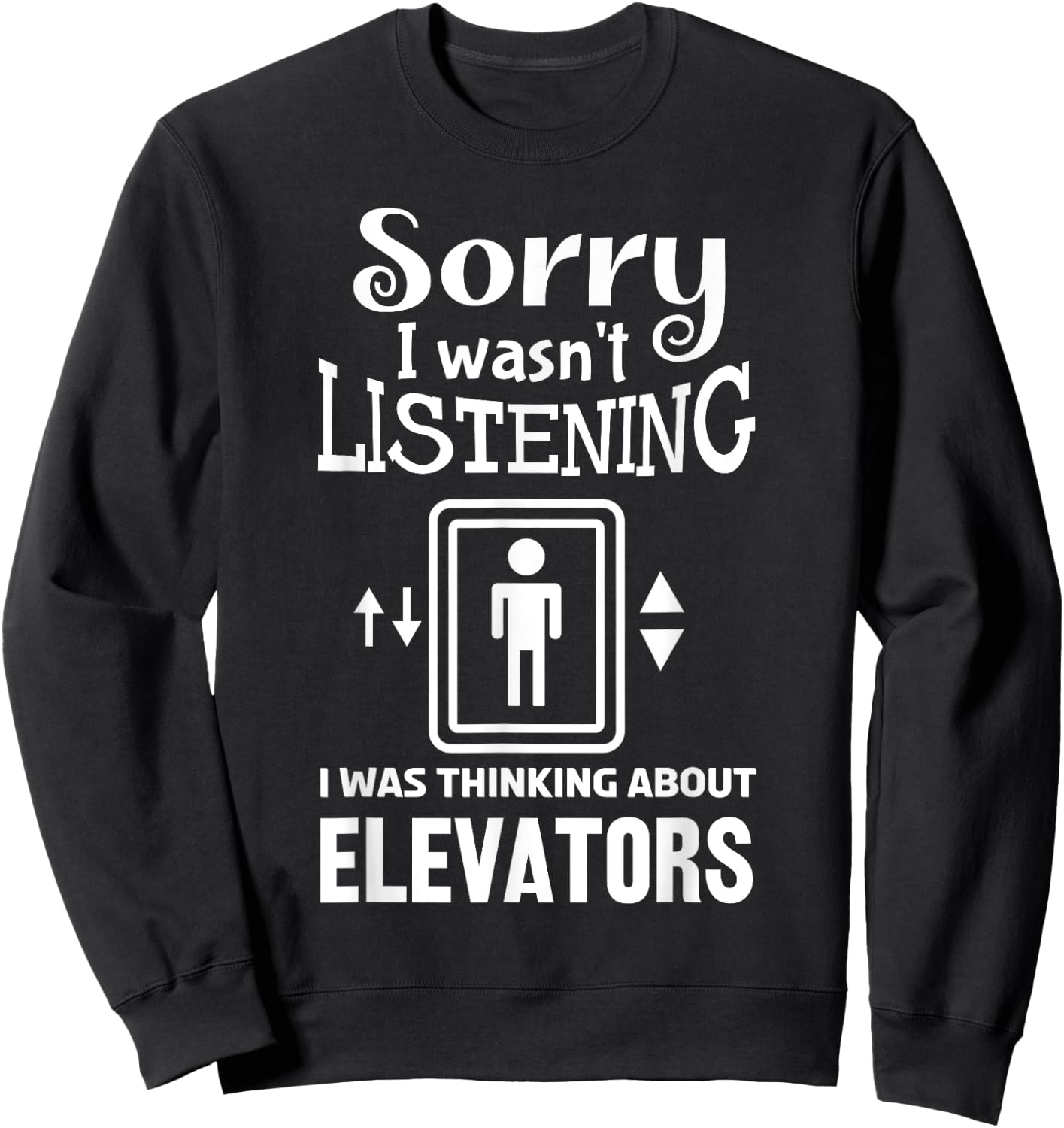 Funny Elevator Art Women Elevator Inspector Lover Sweatshirt - Sweatshirt | Black