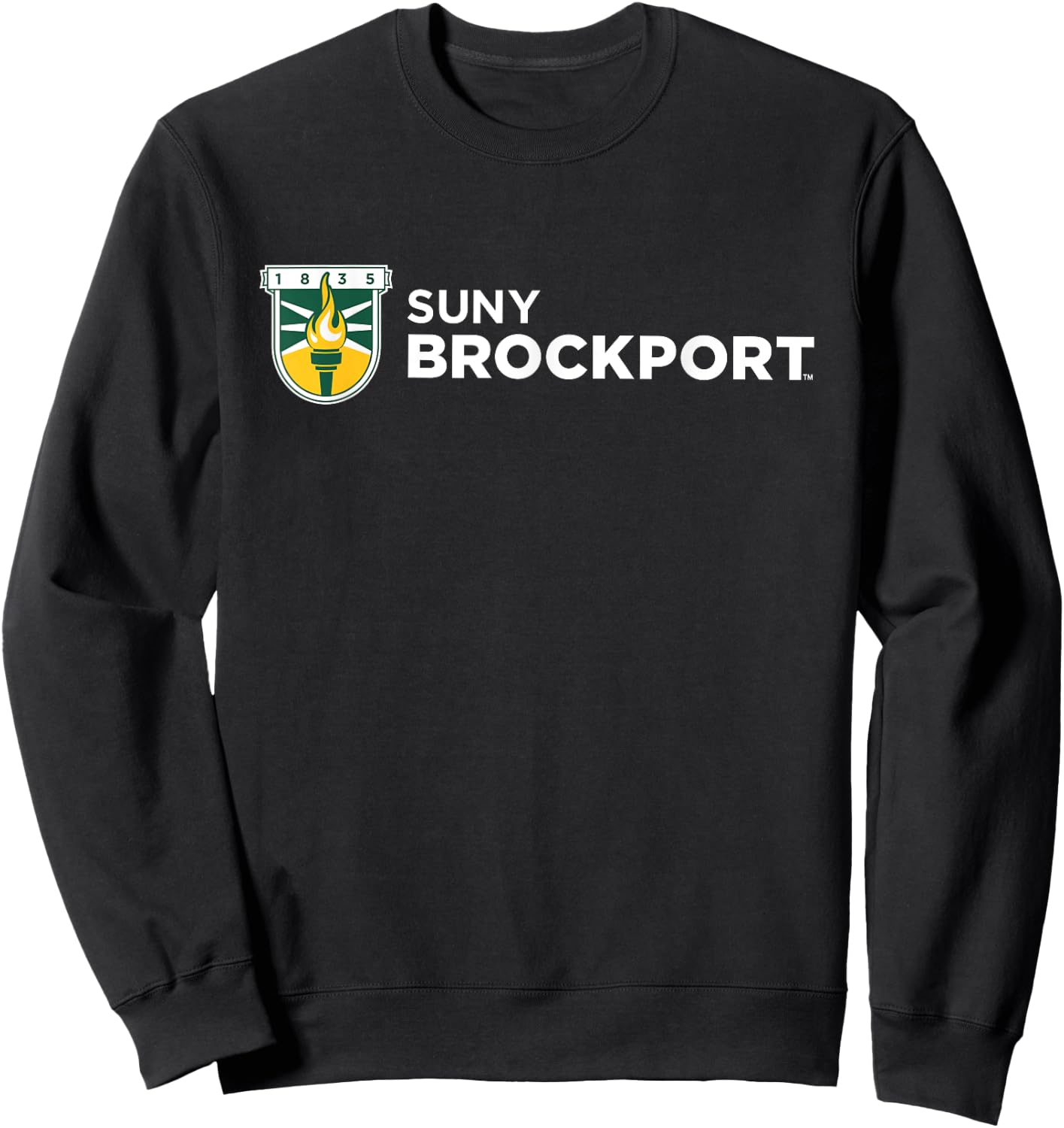 SUNY Brockport Golden Eagles Torch Logo Sweatshirt - Sweatshirt | Black