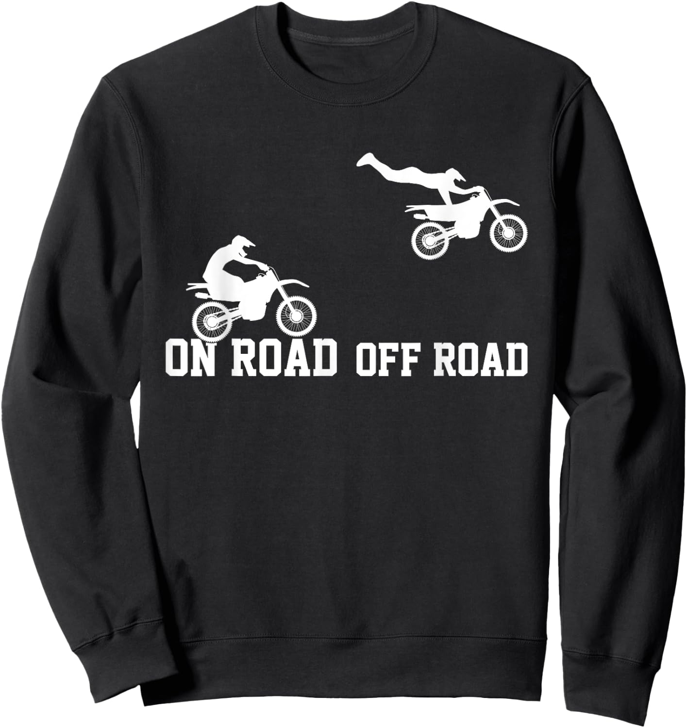 Kids motocross funny dirt bike toddler boy dirt biking Sweatshirt - Sweatshirt | Black
