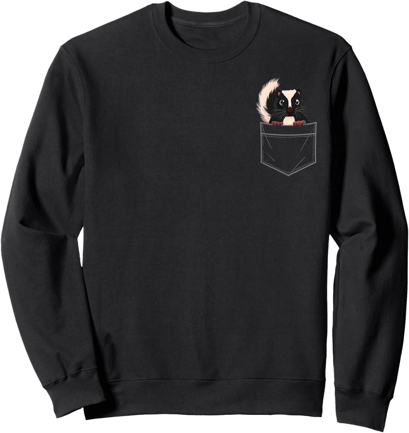 Cute Skunk Design Women Kids Zoo Animal Skunk Lover Sweatshirt - Sweatshirt | Black