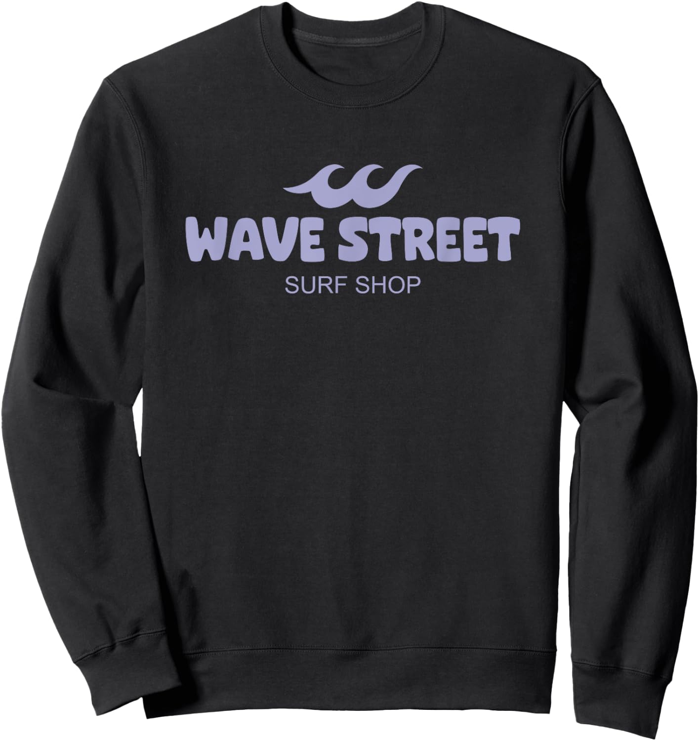 Wave Street Classic Waves on the Beach Surf Shop Graphic Women Girls Kids Sweatshirt - Sweatshirt | Black