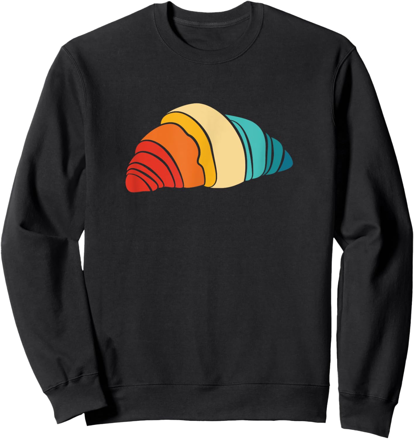 Retro French Bread Croissant For Croissant Lover Sweatshirt - Sweatshirt | Black
