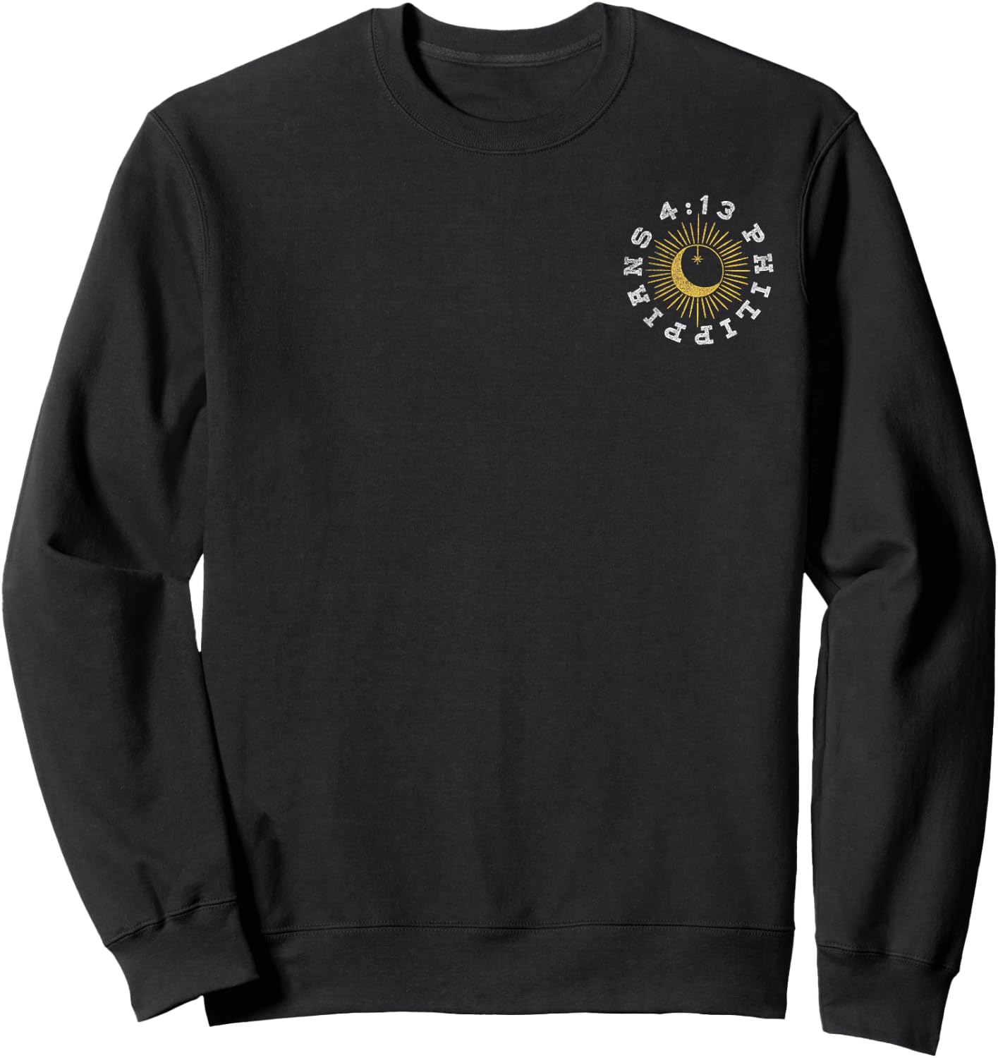 Trendy Philippines 4:13 Sun & Moon Front & Back Sweatshirt - Sweatshirt | Black