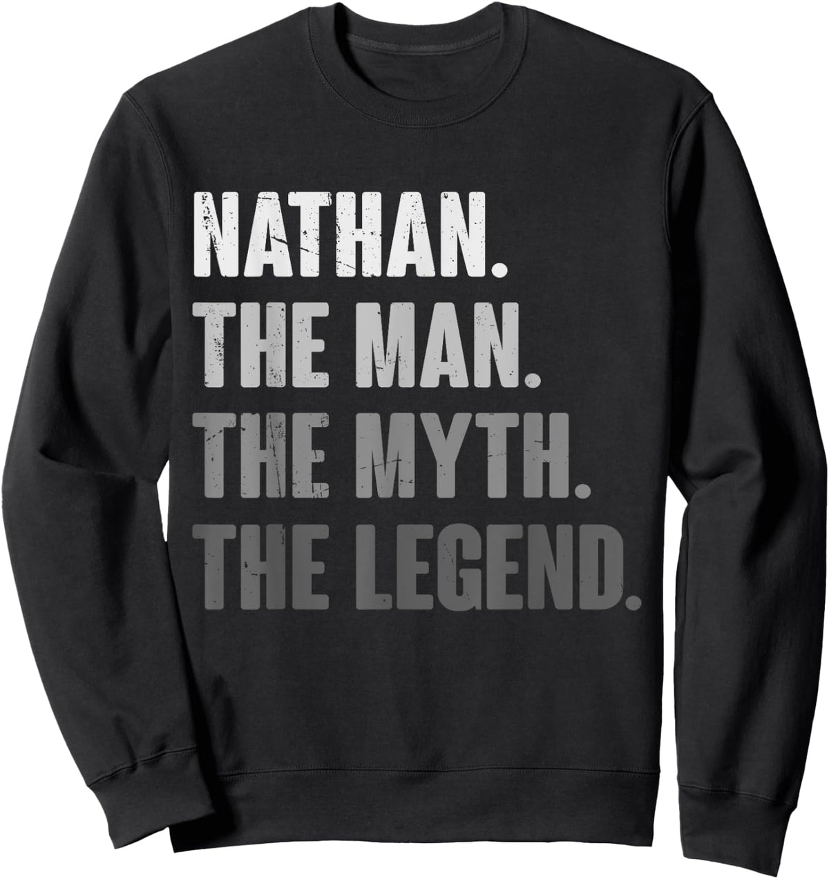 Nathan The Man The Myth The Legend Funny Gift Nathan Sweatshirt - Sweatshirt | Black