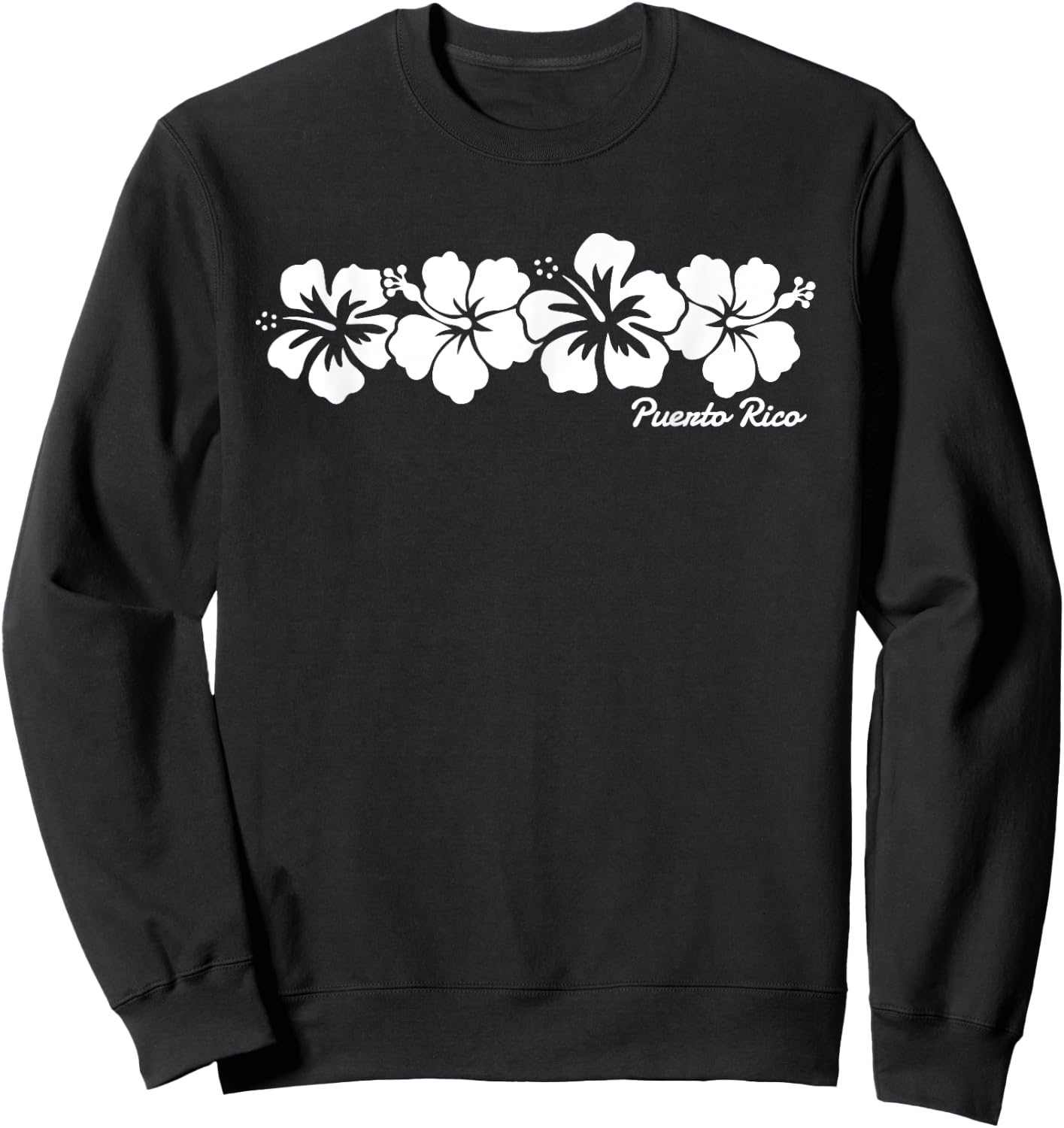 Puerto Rico Hibiscus Flower Boys Girls Vacation Souvenir Sweatshirt - Sweatshirt | Black