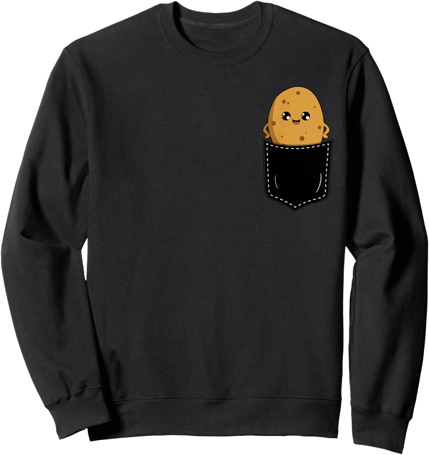 Potato In The Pocket Funny Potato Lover Cute Pocket Potato Sweatshirt - Sweatshirt | Black