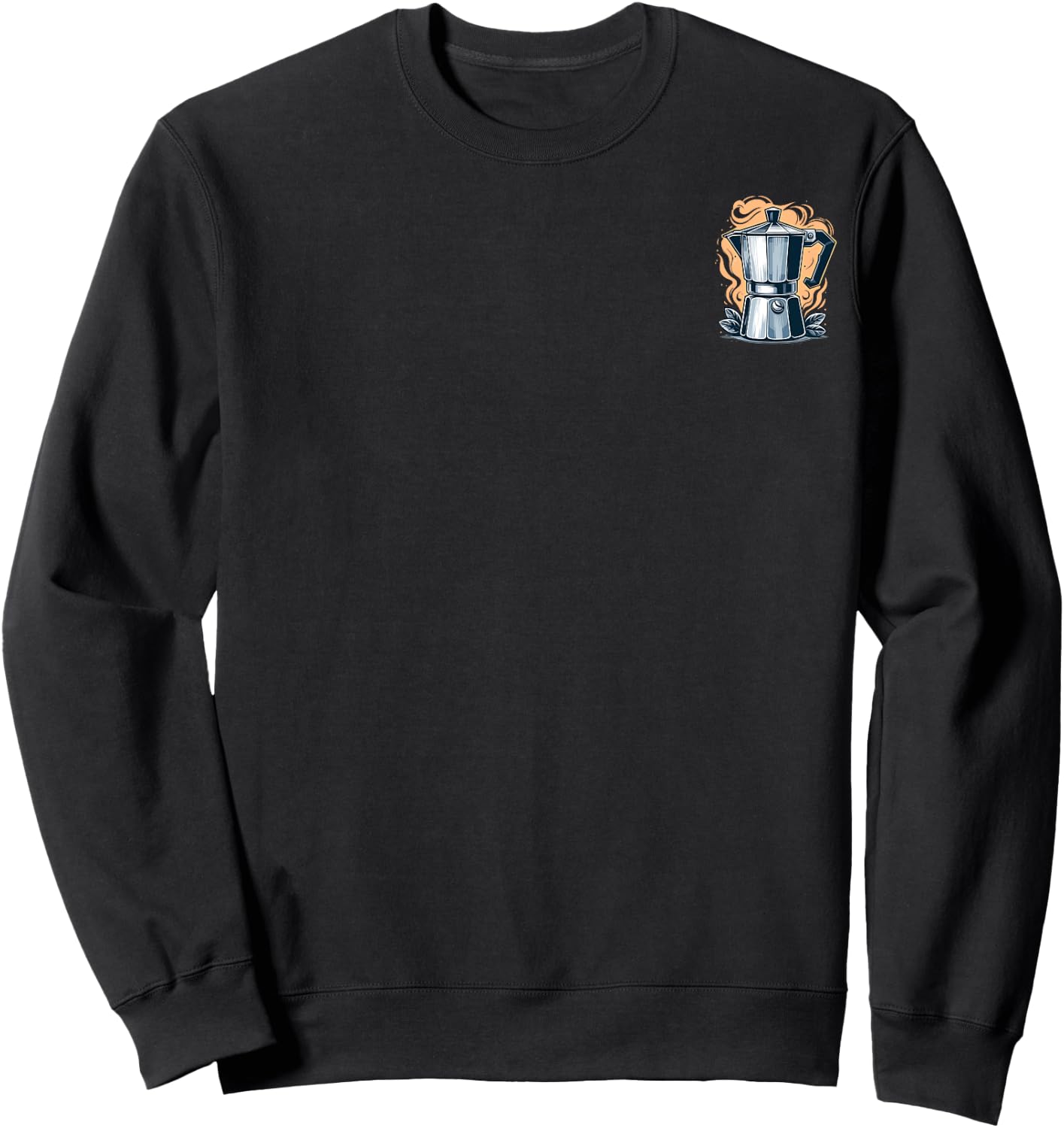 Classic Moka Pot Retro Coffee Minimalist Sweatshirt - Sweatshirt | Black