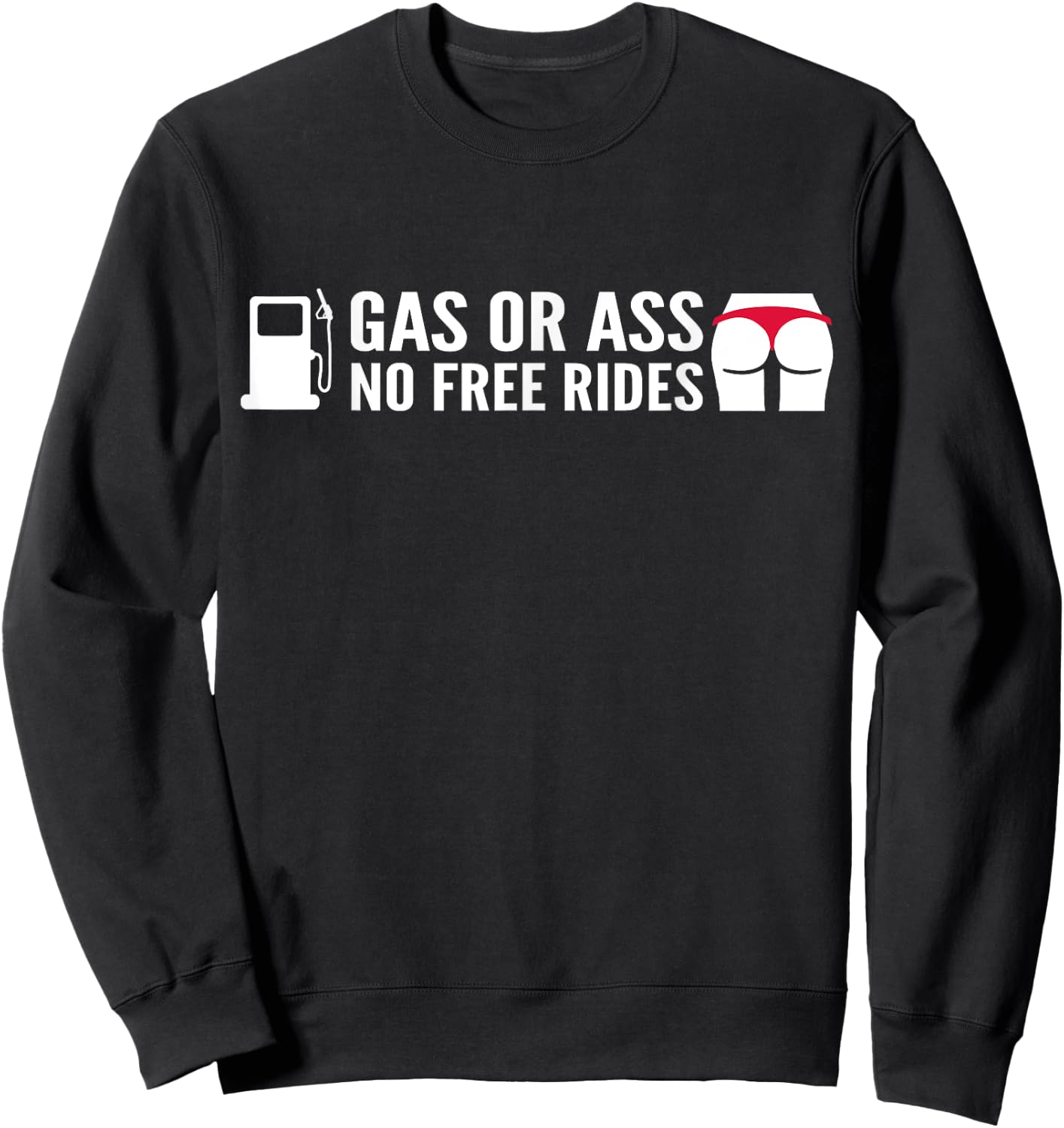 No Free Rides Funny Motorcycle Biker Rider Saying Joke Sweatshirt - Sweatshirt | Black