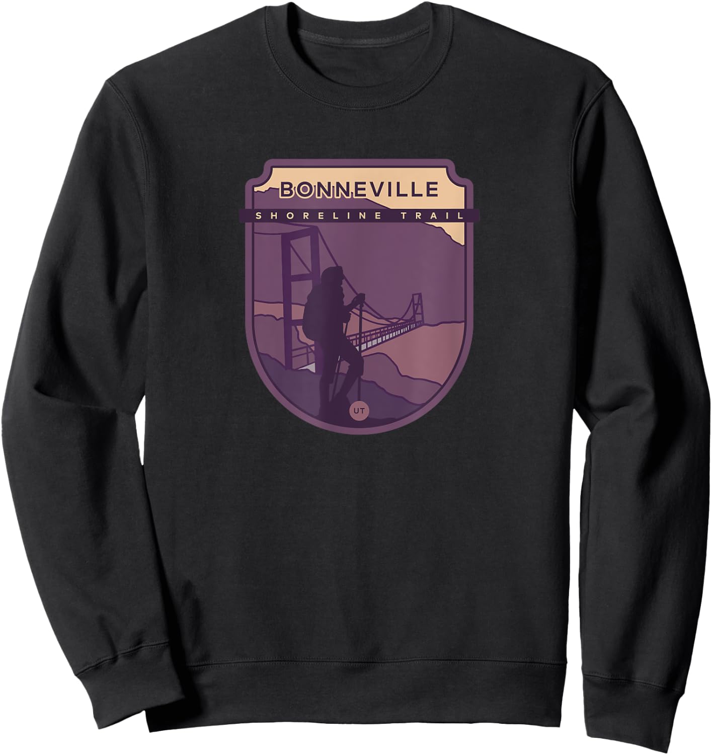 Bonneville Shoreline Trail – Utah hiker Sweatshirt - Sweatshirt | Black