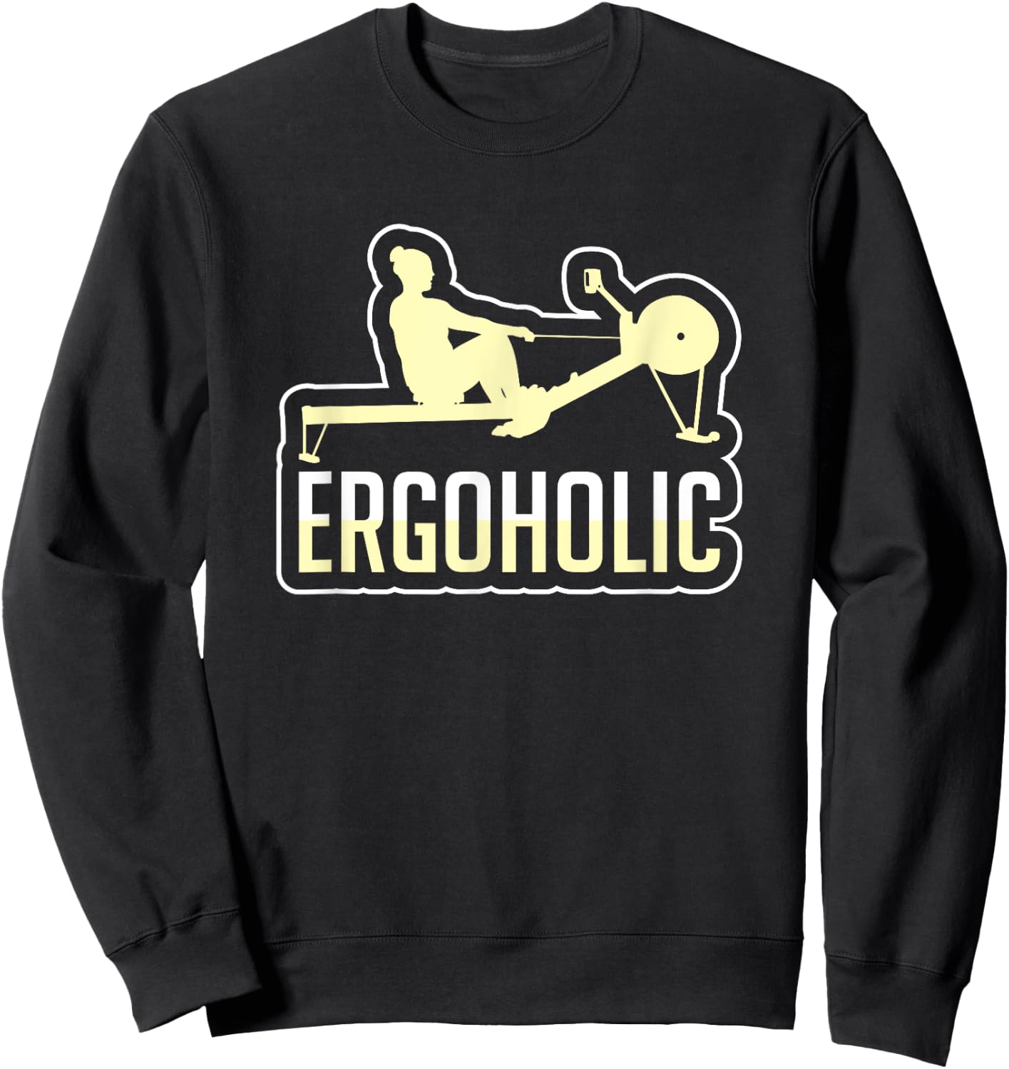 Rowing Machine Exercise Erg Workout Fitness Funny Ergometer Sweatshirt - Sweatshirt | Black