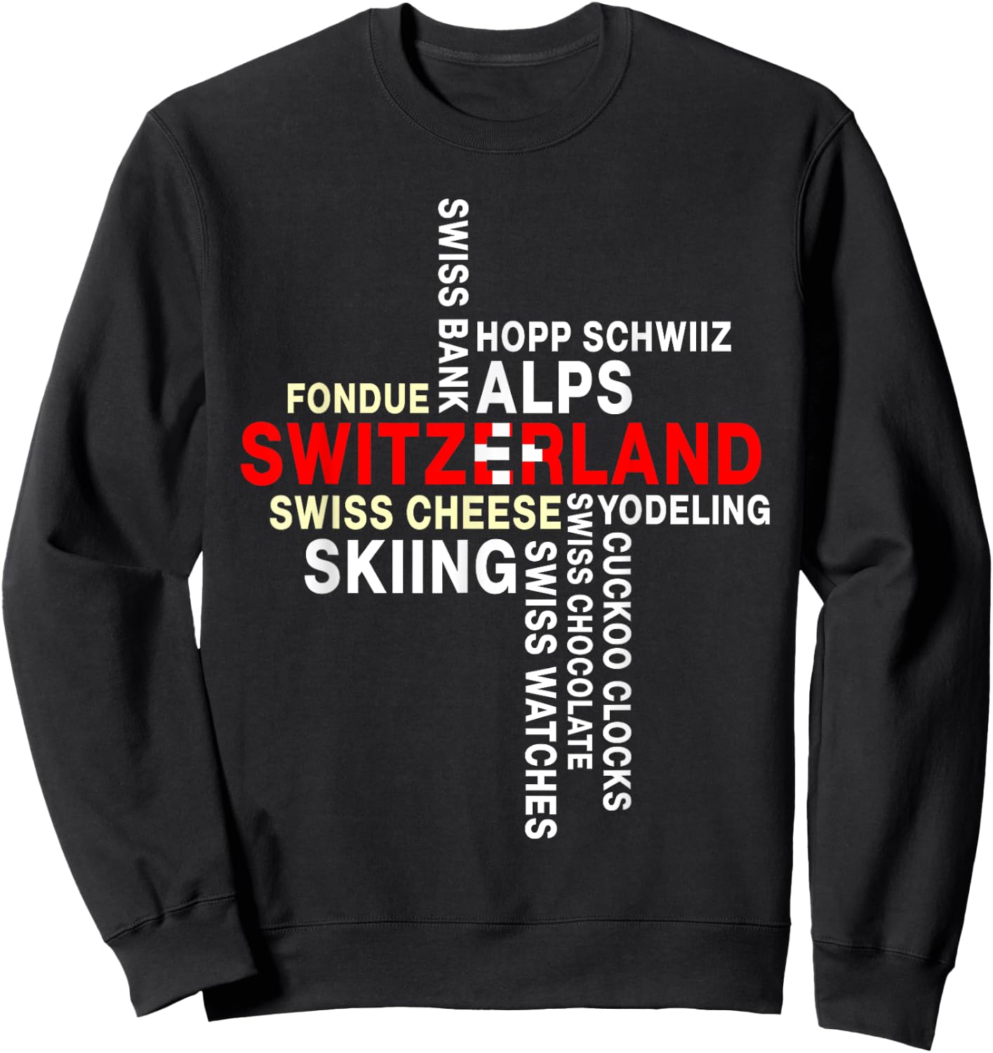 Switzerland National Day Swiss Culture Swiss Flag Sweatshirt - Sweatshirt | Black