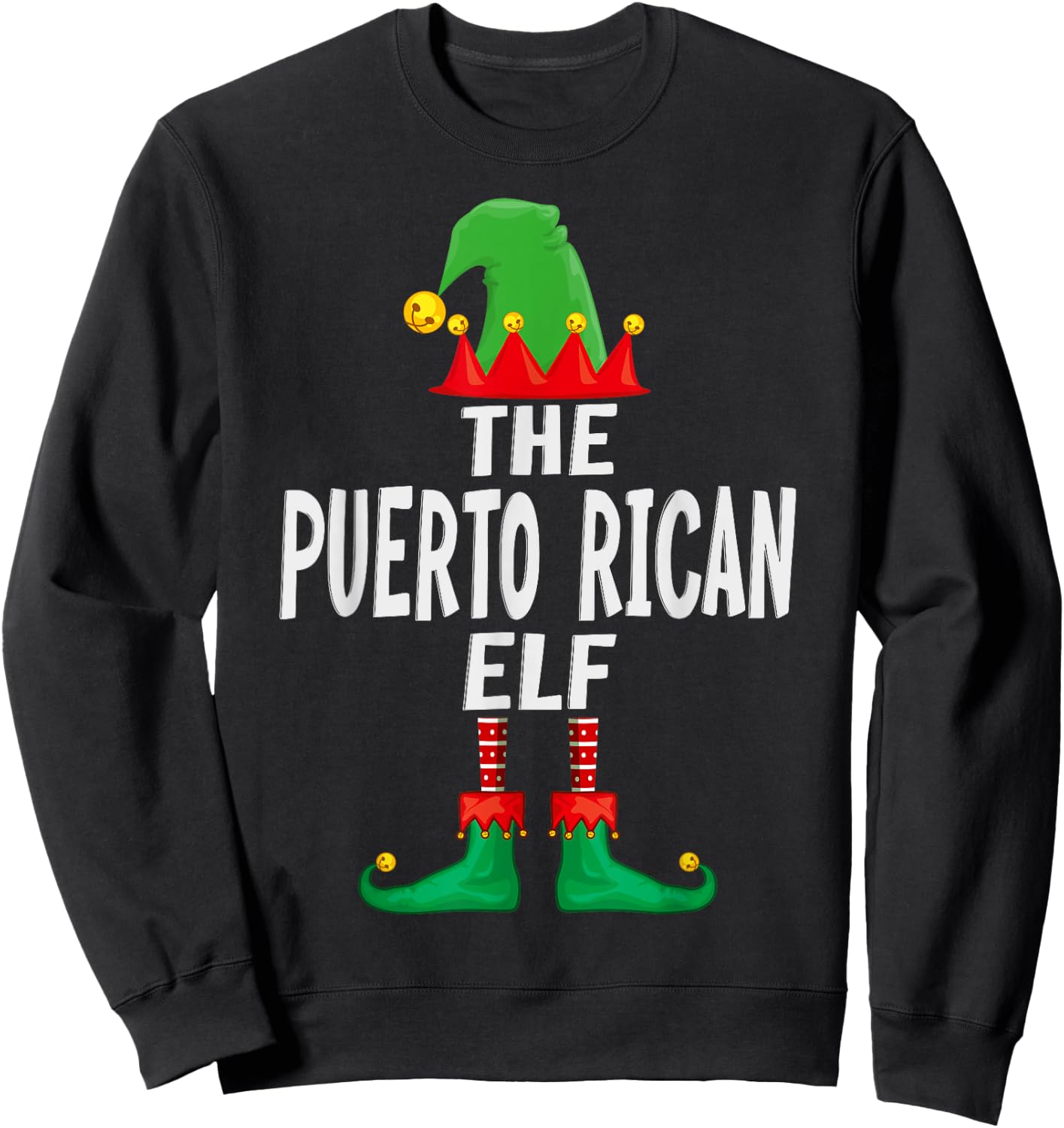 The Puerto Rican Elf Matching Family Christmas Sweatshirt - Sweatshirt | Black