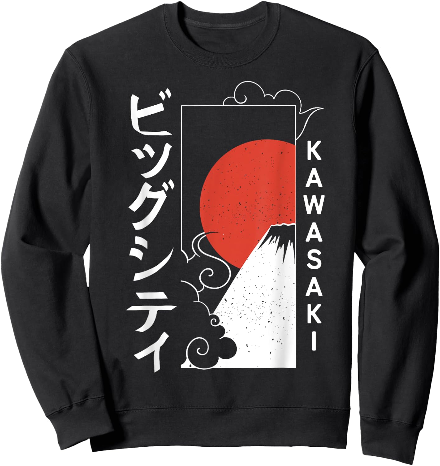 Kawasaki City 90s Retro Japan Aesthetics 80s Kawasaki Sweatshirt - Sweatshirt | Black