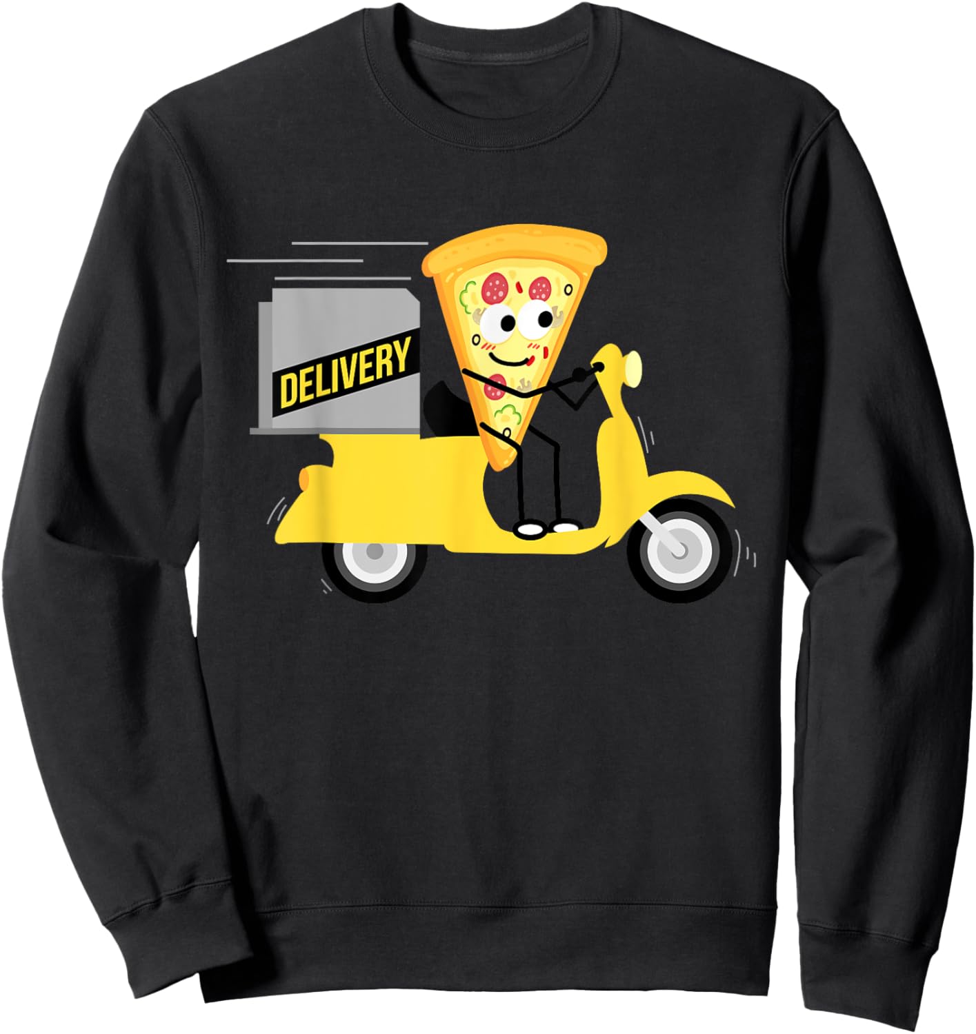 Pizza Delivery Motorcycle Shirt | Cool Pizza Lovers Gift Sweatshirt - Sweatshirt | Black