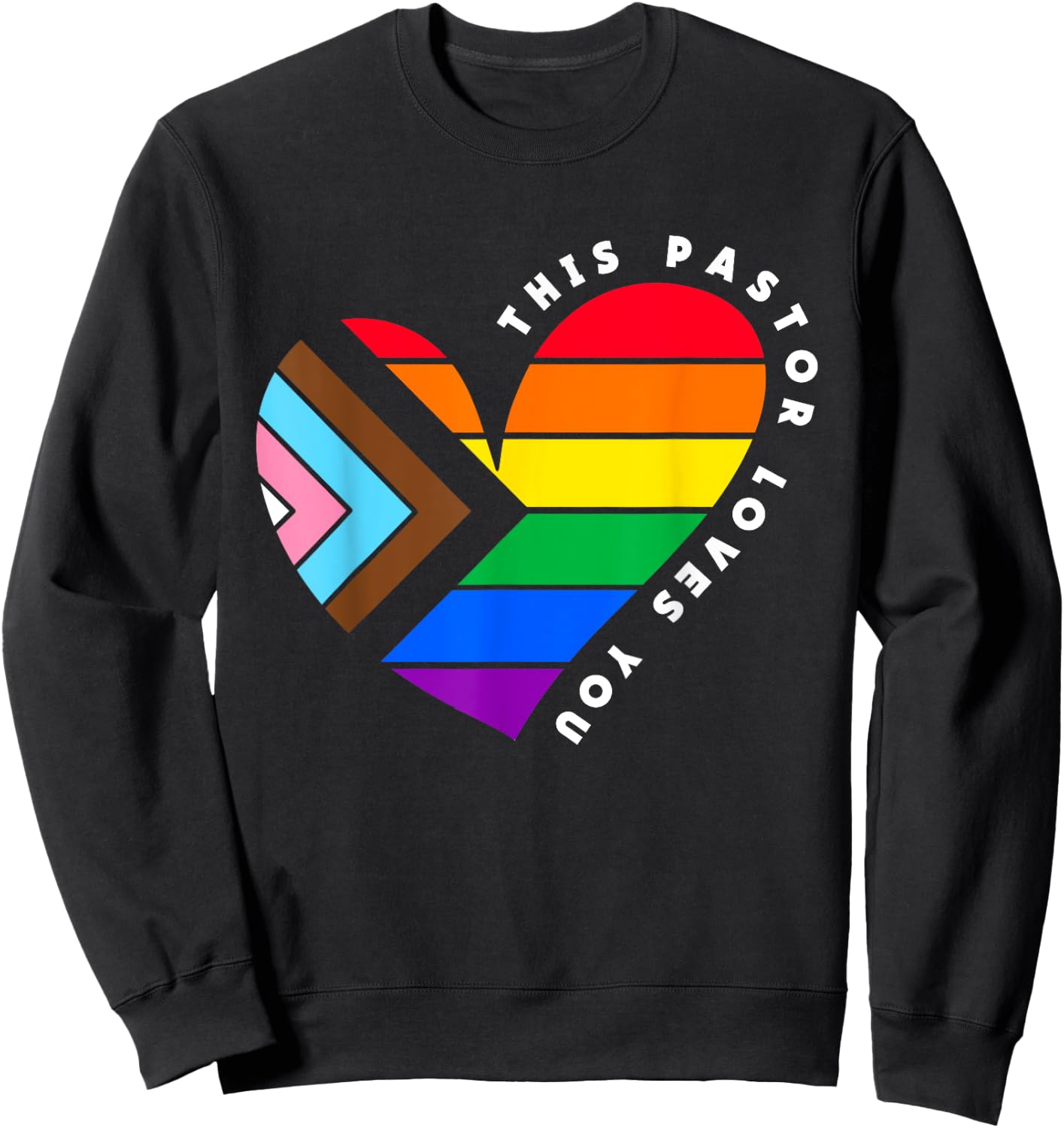 Christian Ally Inclusive Pride Clergy This Pastor Loves You Sweatshirt - Sweatshirt | Black