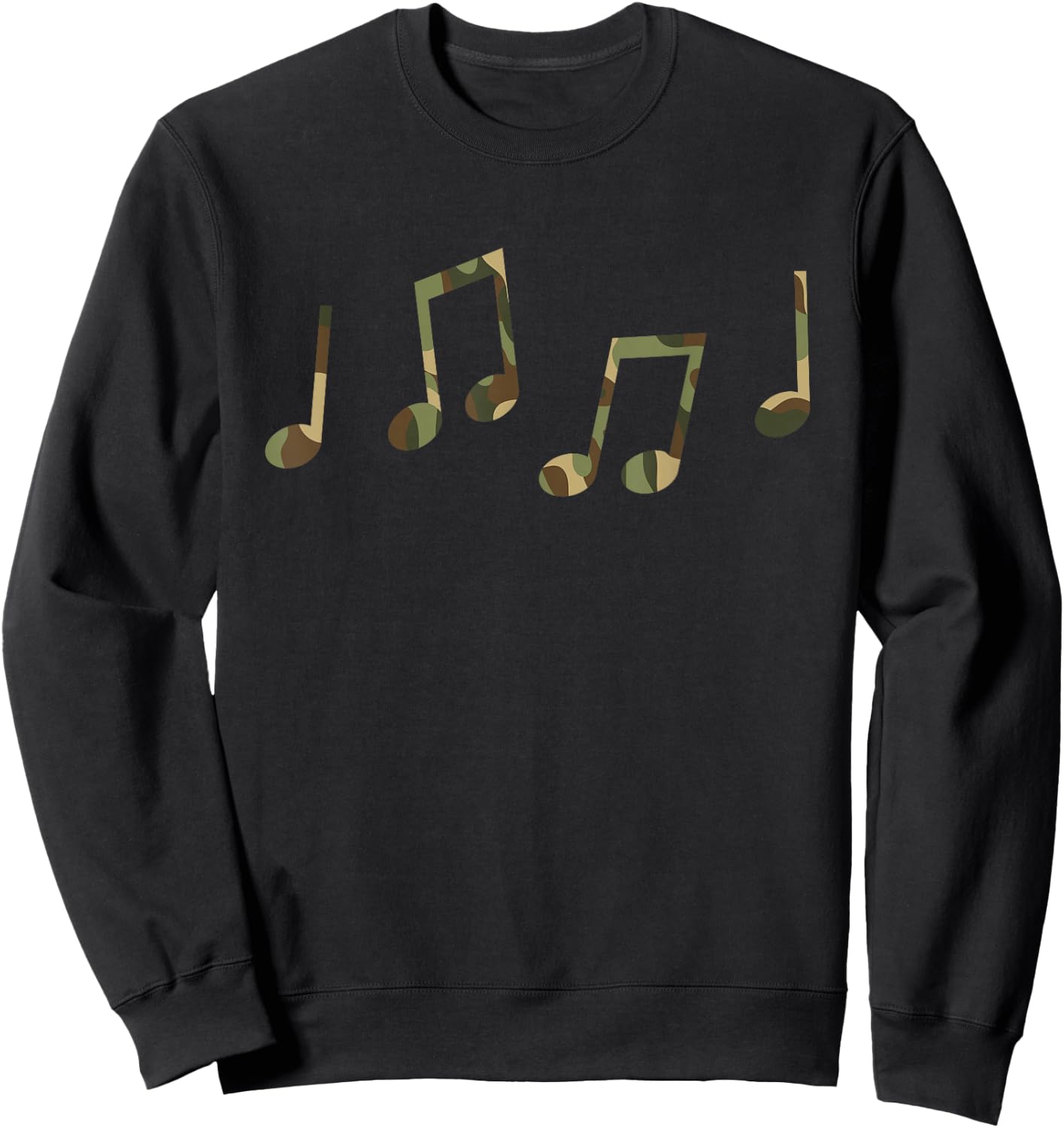 Camo Musician Camouflage Music Notes Camo Music Teacher Sweatshirt - Sweatshirt | Black