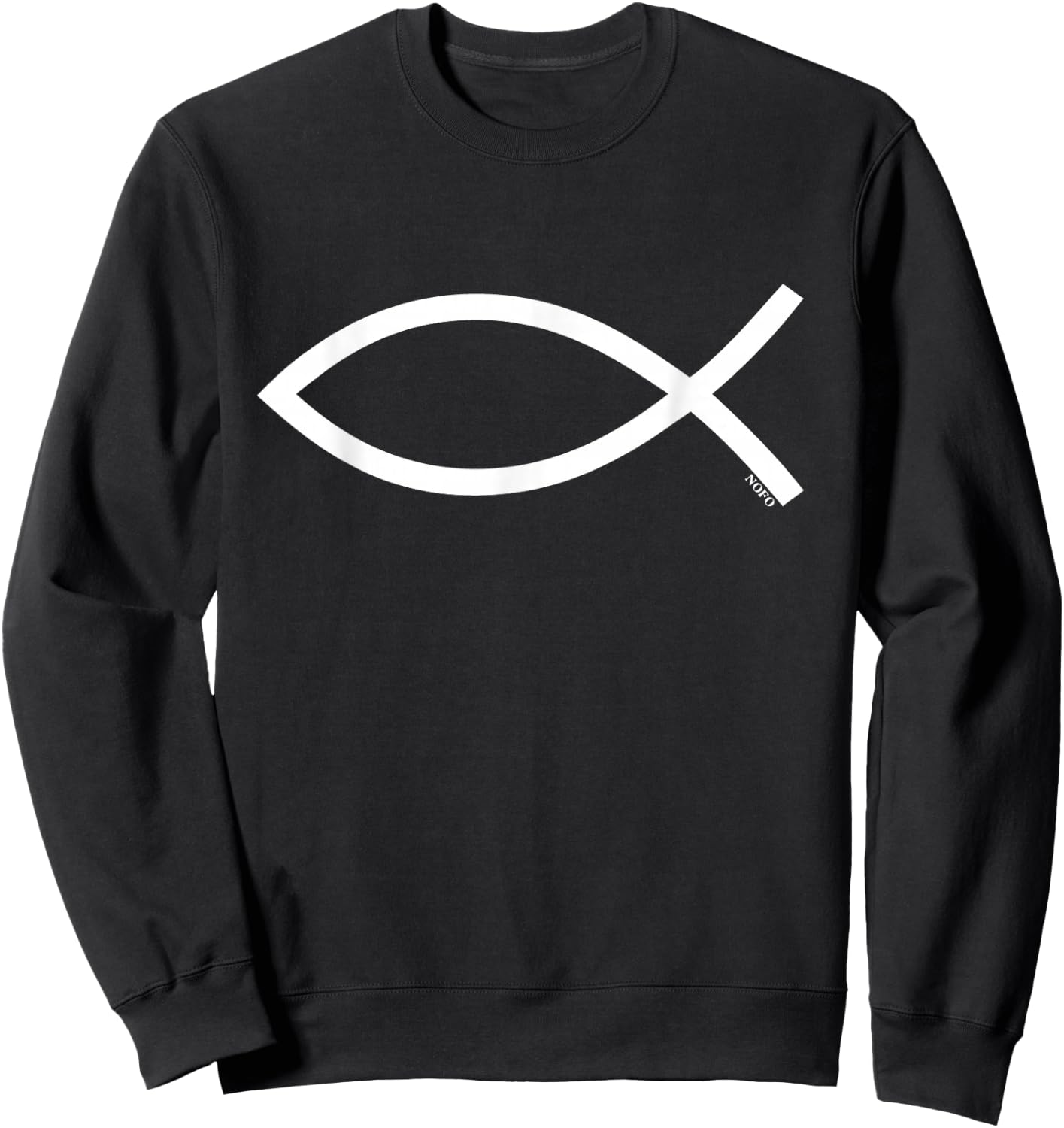 Ichthys, Ichthus, Christian Symbol, Jesus Fish Sweatshirt - Sweatshirt | Black