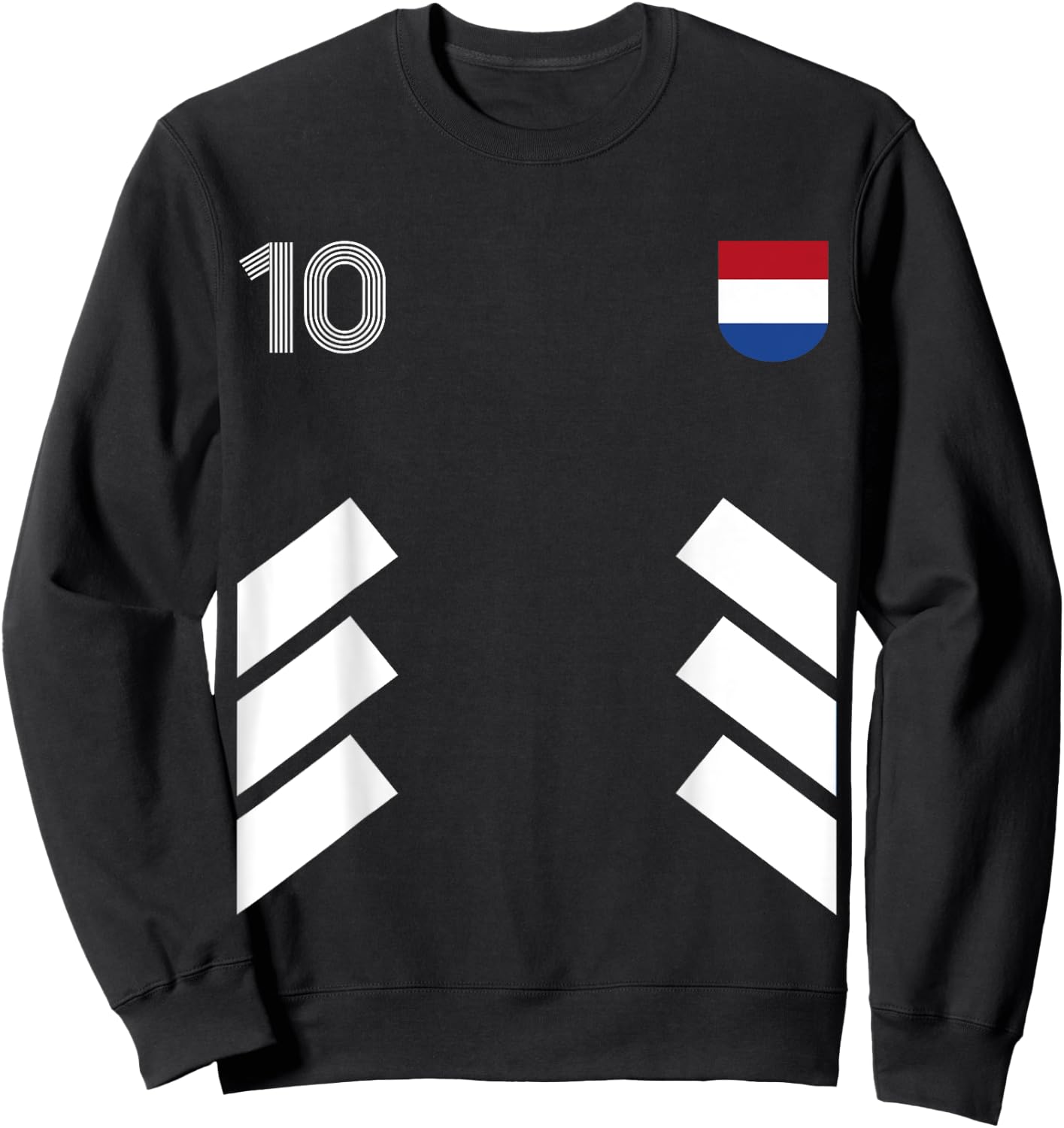 Retro10 Netherlands Football Soccer Netherlands Flag Sweatshirt - Sweatshirt | Black