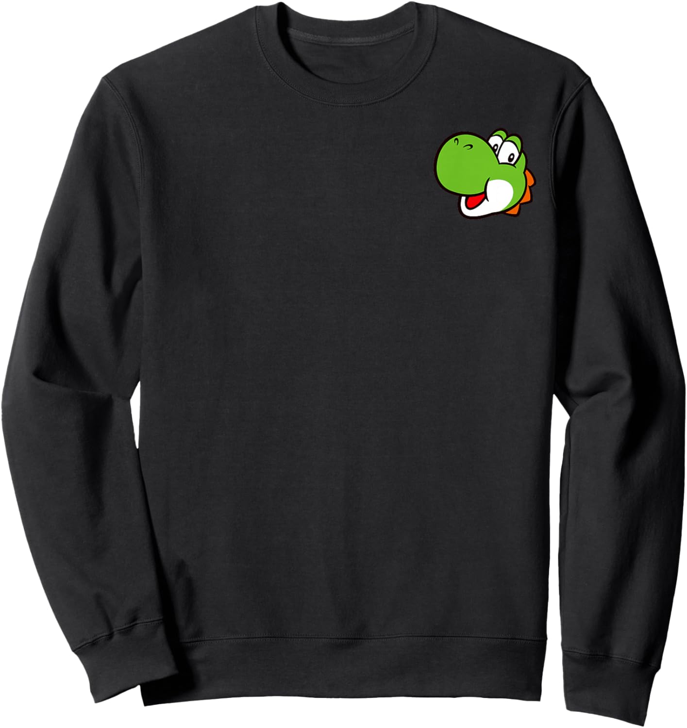 Super Mario Bros Yoshi Left Chest Portrait Sweatshirt - Sweatshirt | Black