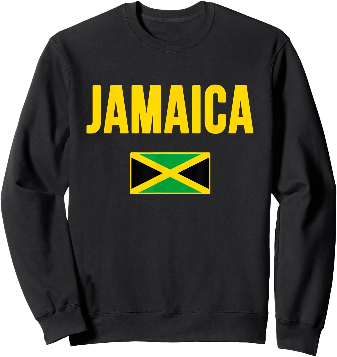 Jamaica Flag Graphic Yellow Green Black Pride Sweatshirt - Sweatshirt | Black